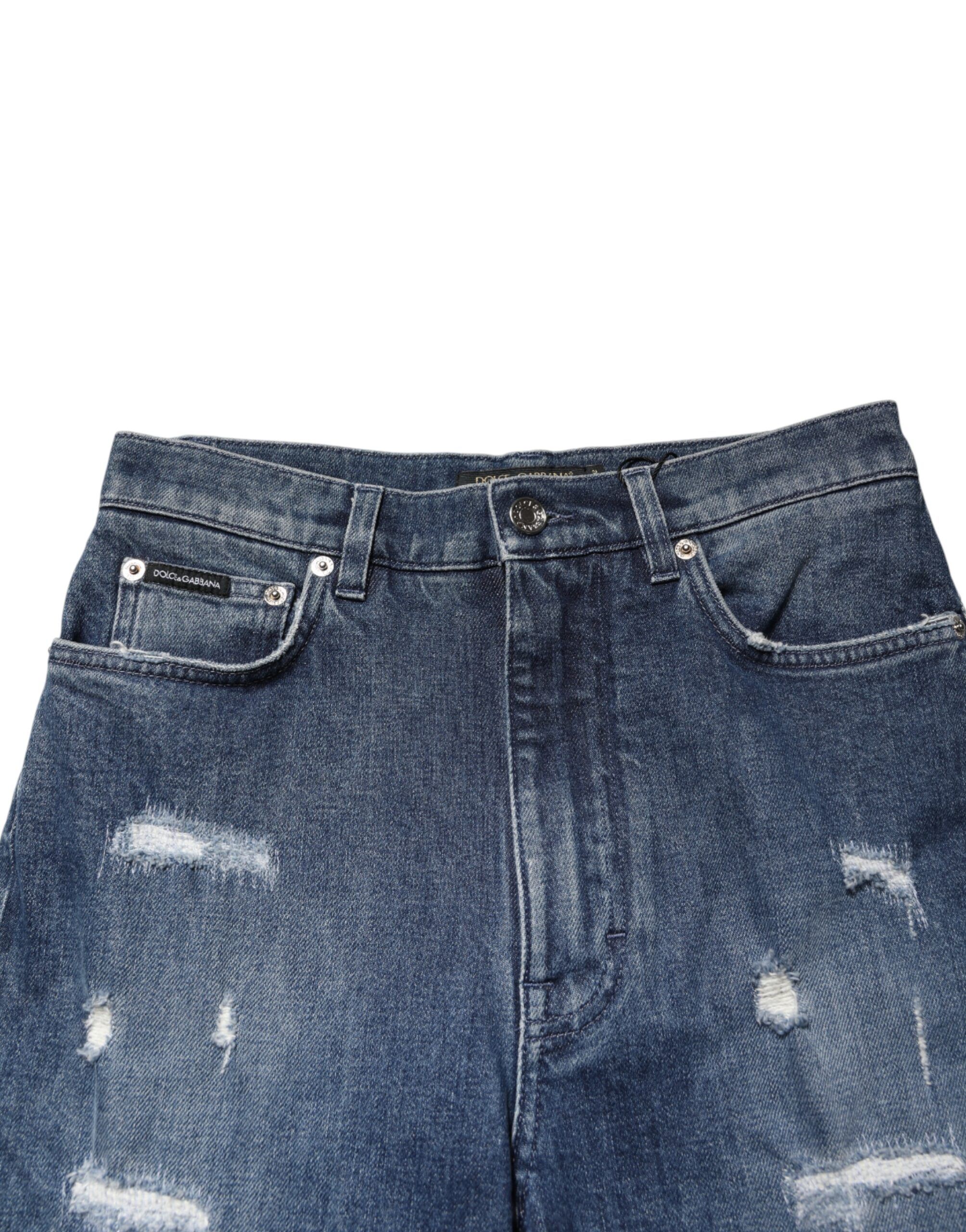 Distressed Washed Logo GRACE Denim Women's Jeans - Dolce & Gabbana - Modalova