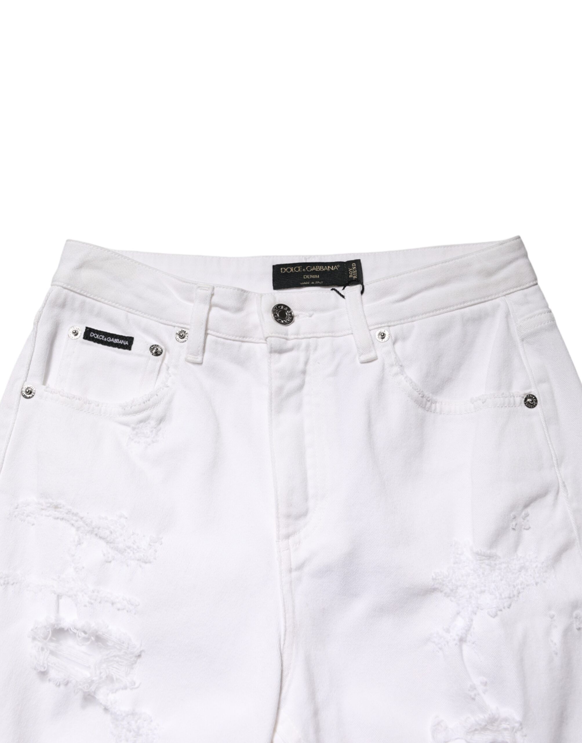 Distressed Cotton BOYFRIEND Denim Women's Jeans - Dolce & Gabbana - Modalova
