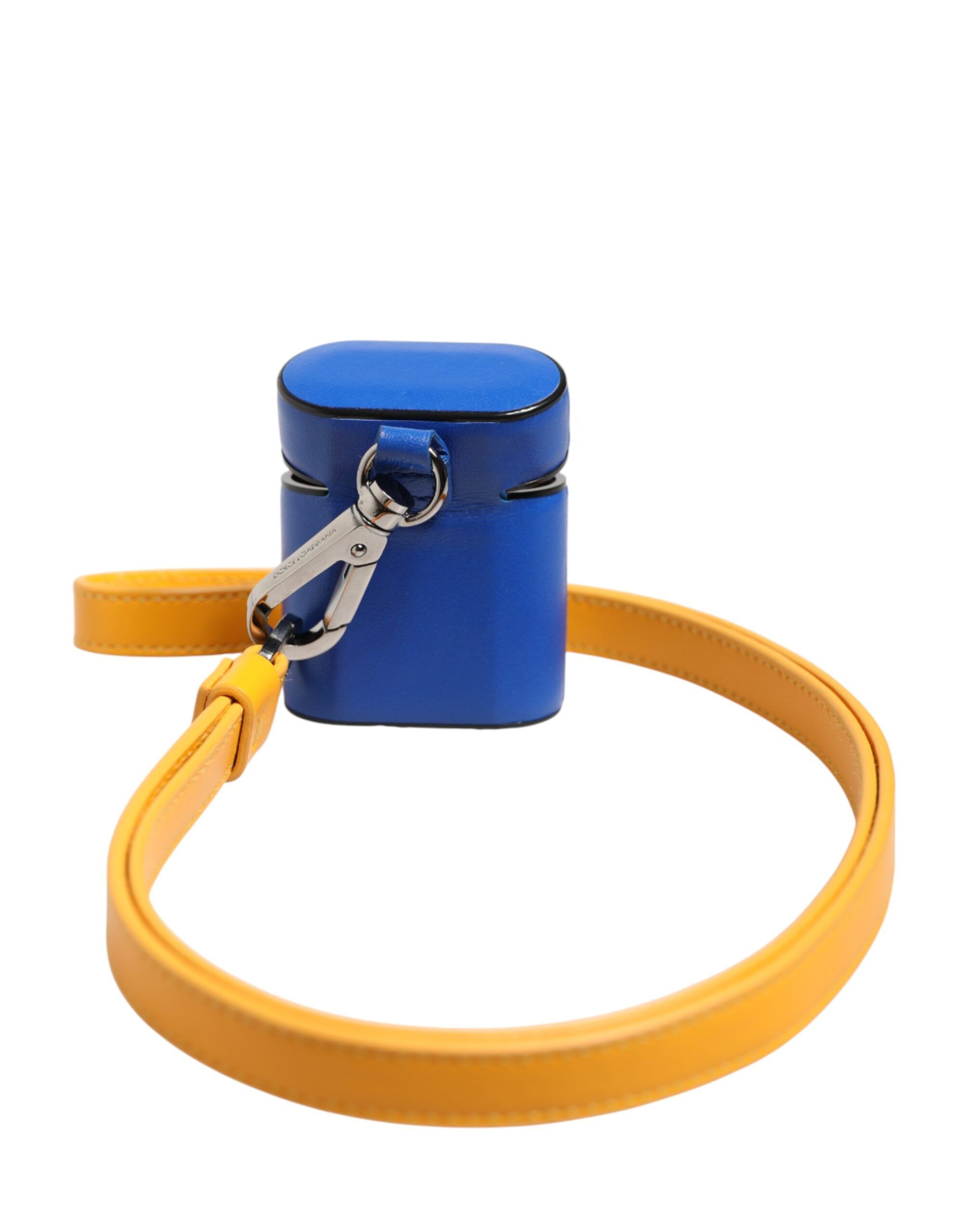 Yellow Calfskin Leather Logo Strap Men Airpods Men's Case - Dolce & Gabbana - Modalova