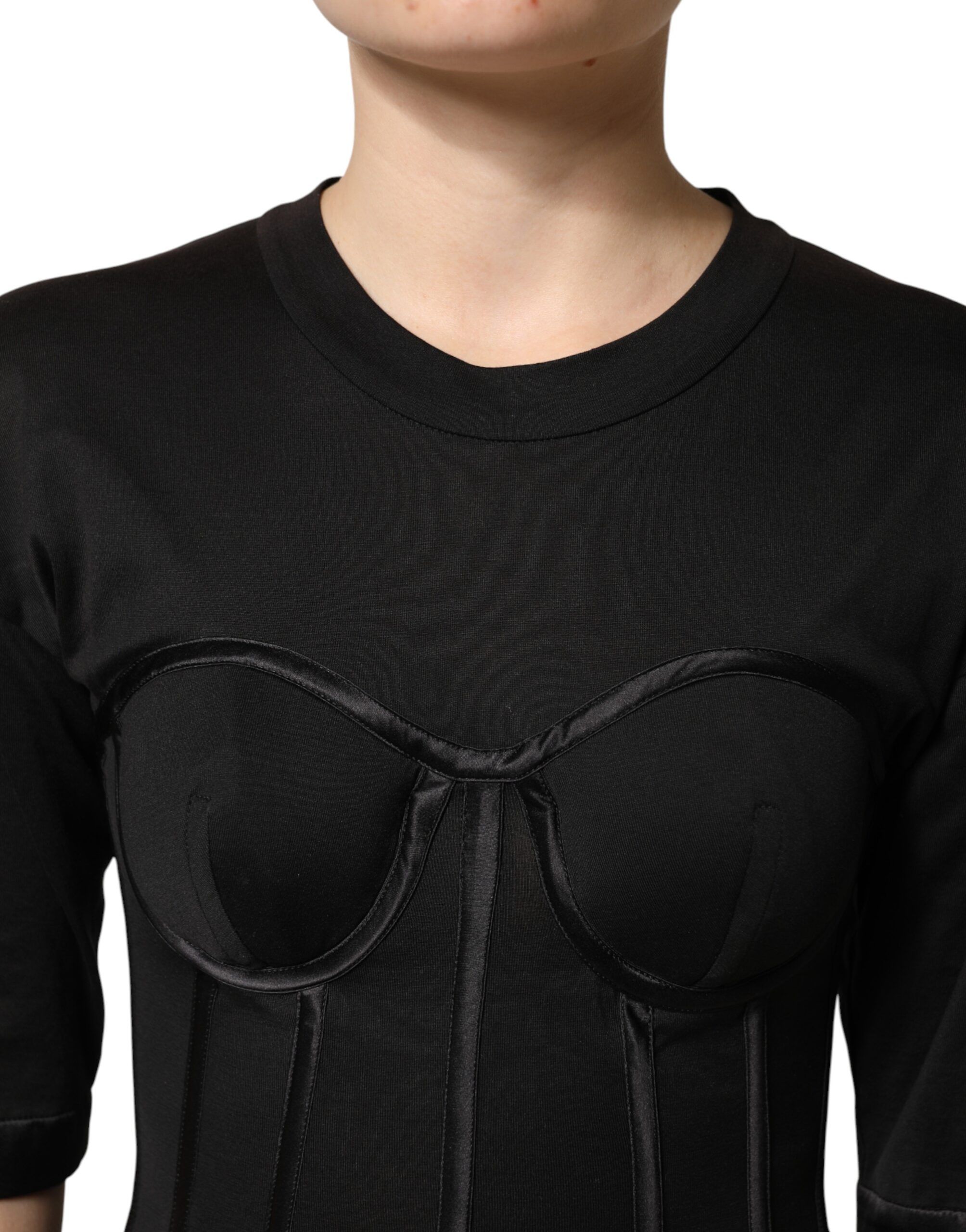 Cotton Bustier Corset Short Sleeves Women's T-shirt - Dolce & Gabbana - Modalova
