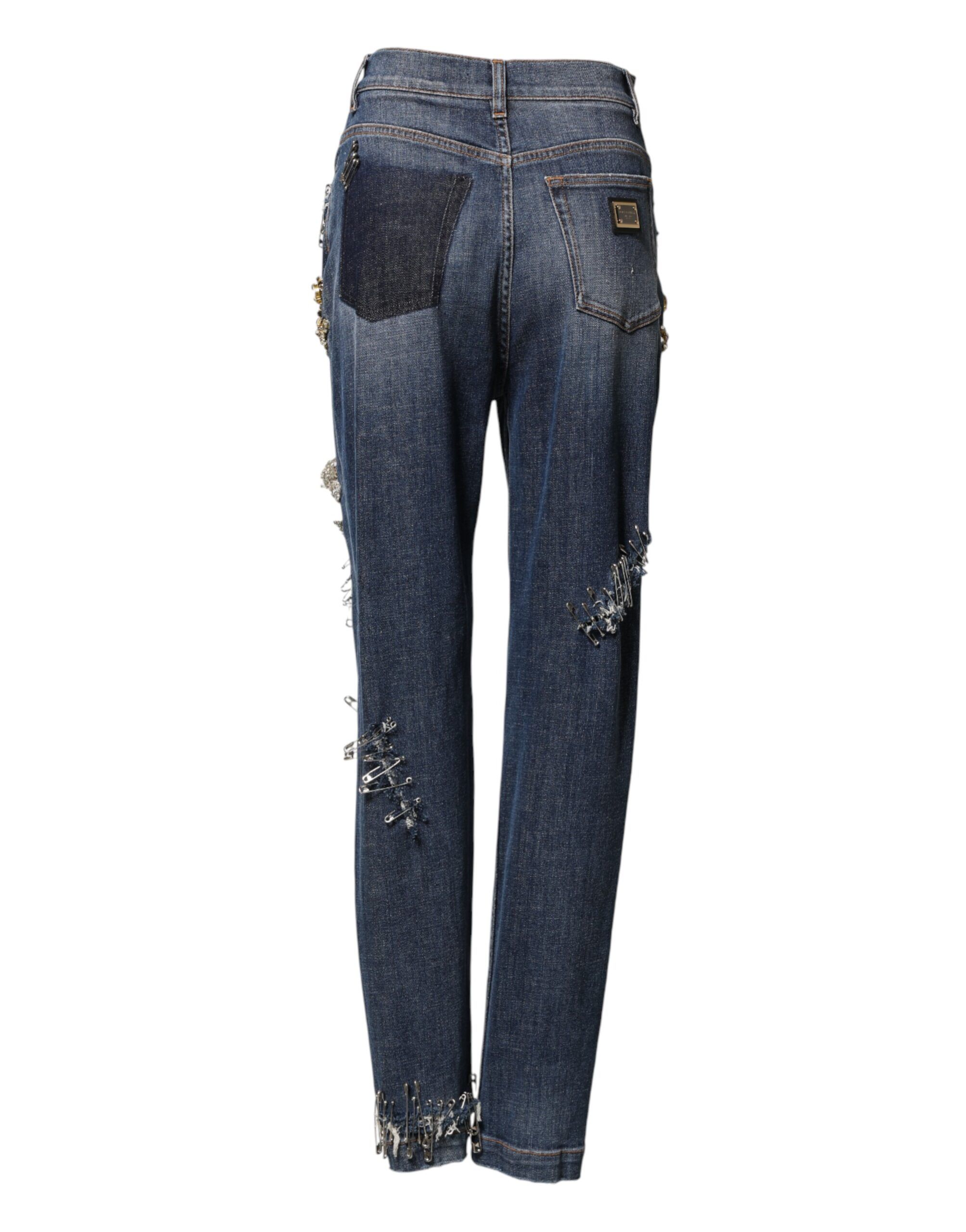 Cotton Rhinestone Embellish Denim Women's Jeans - Dolce & Gabbana - Modalova