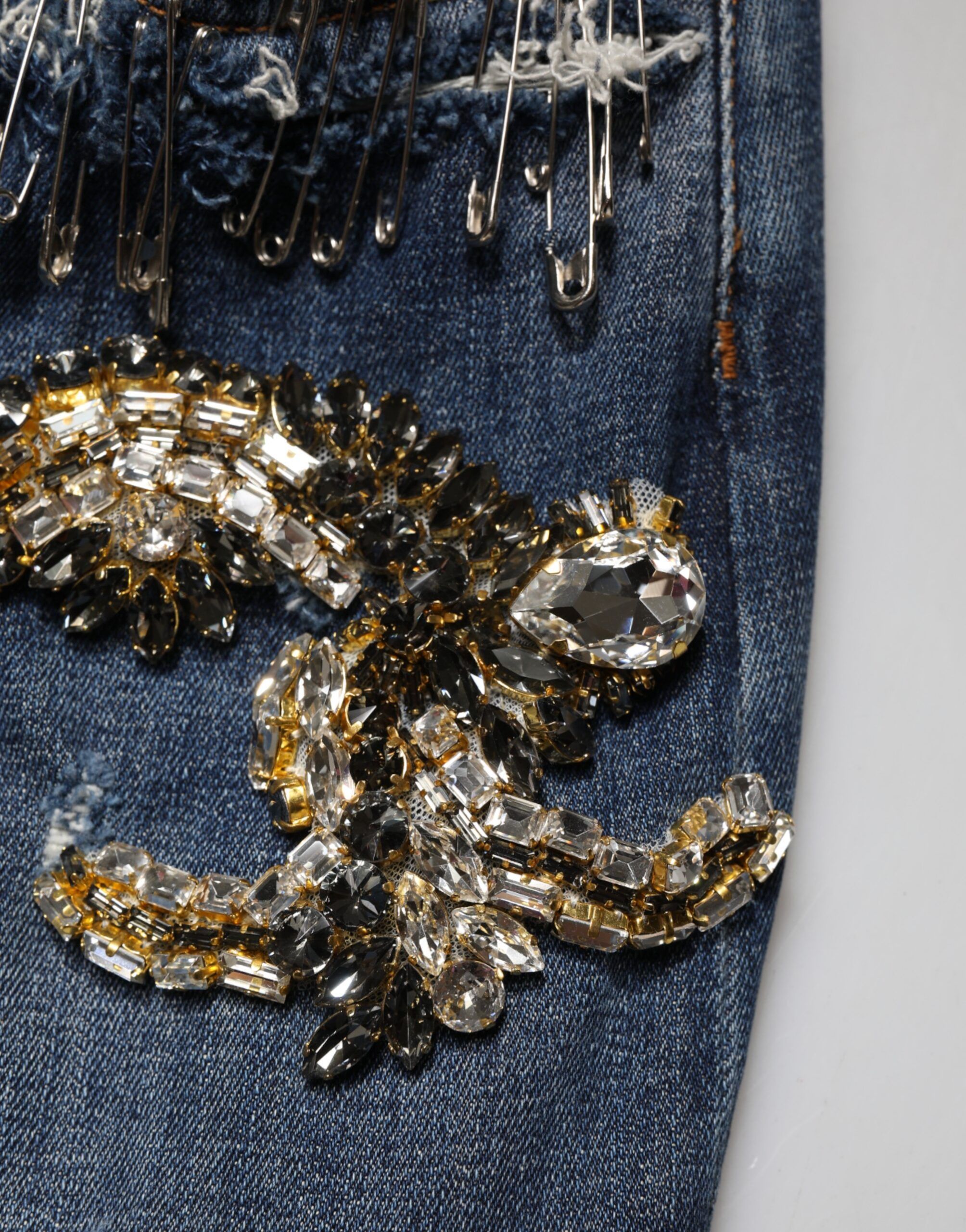 Cotton Rhinestone Embellish Denim Women's Jeans - Dolce & Gabbana - Modalova