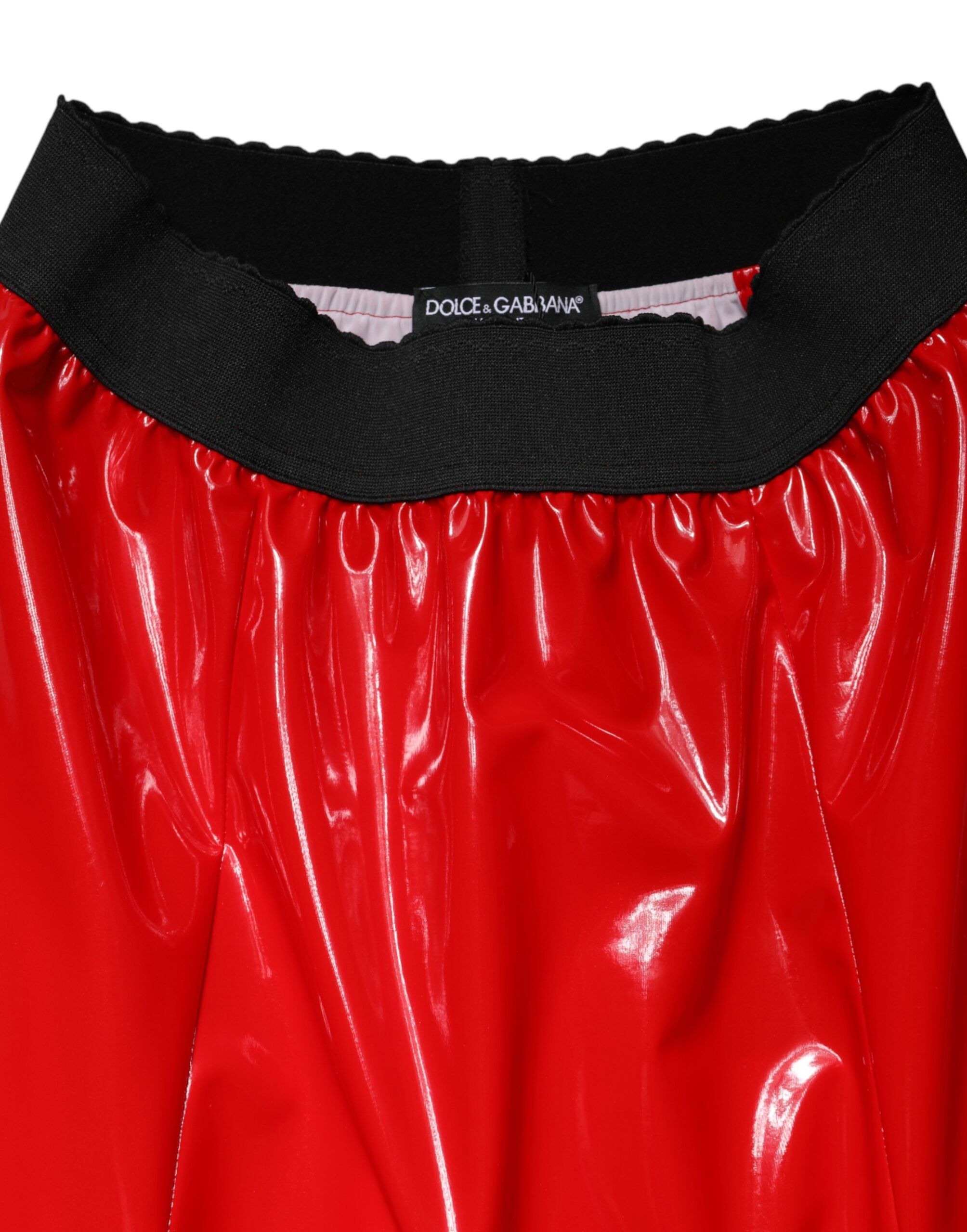 Glossy Polyester High Waist Midi Women's Skirt - Dolce & Gabbana - Modalova