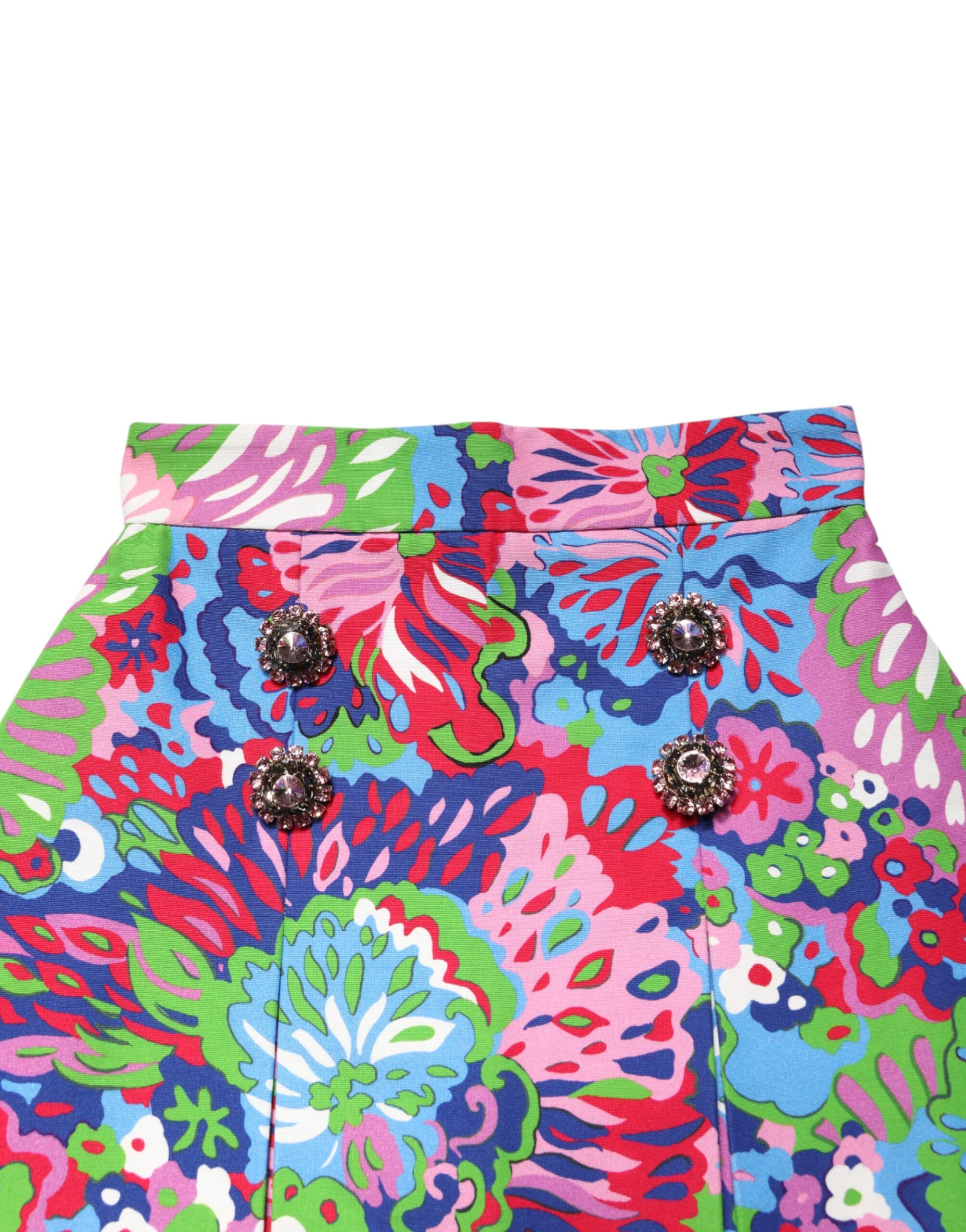 Floral Buttoned High Waist Mini Women's Shorts - Dolce & Gabbana - Modalova