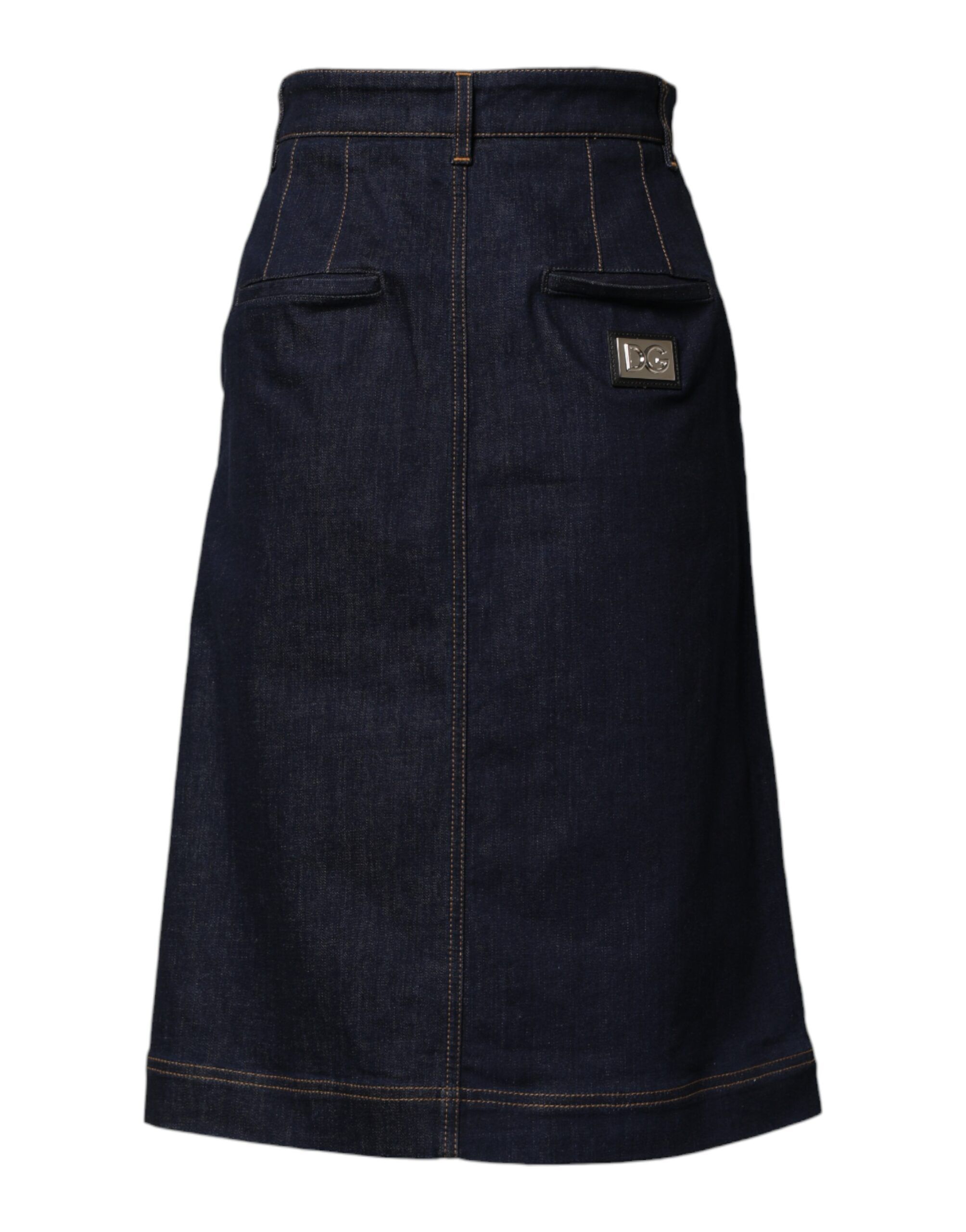 Dark Cotton A-line Denim Midi Women's Skirt - Dolce & Gabbana - Modalova