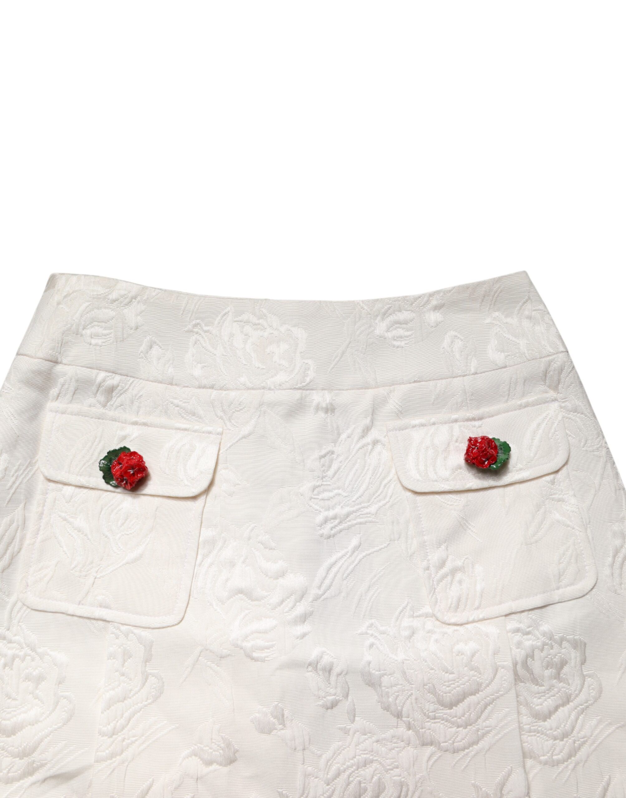 Floral Brocade High Waist Mini Women's Skirt - Dolce & Gabbana - Modalova