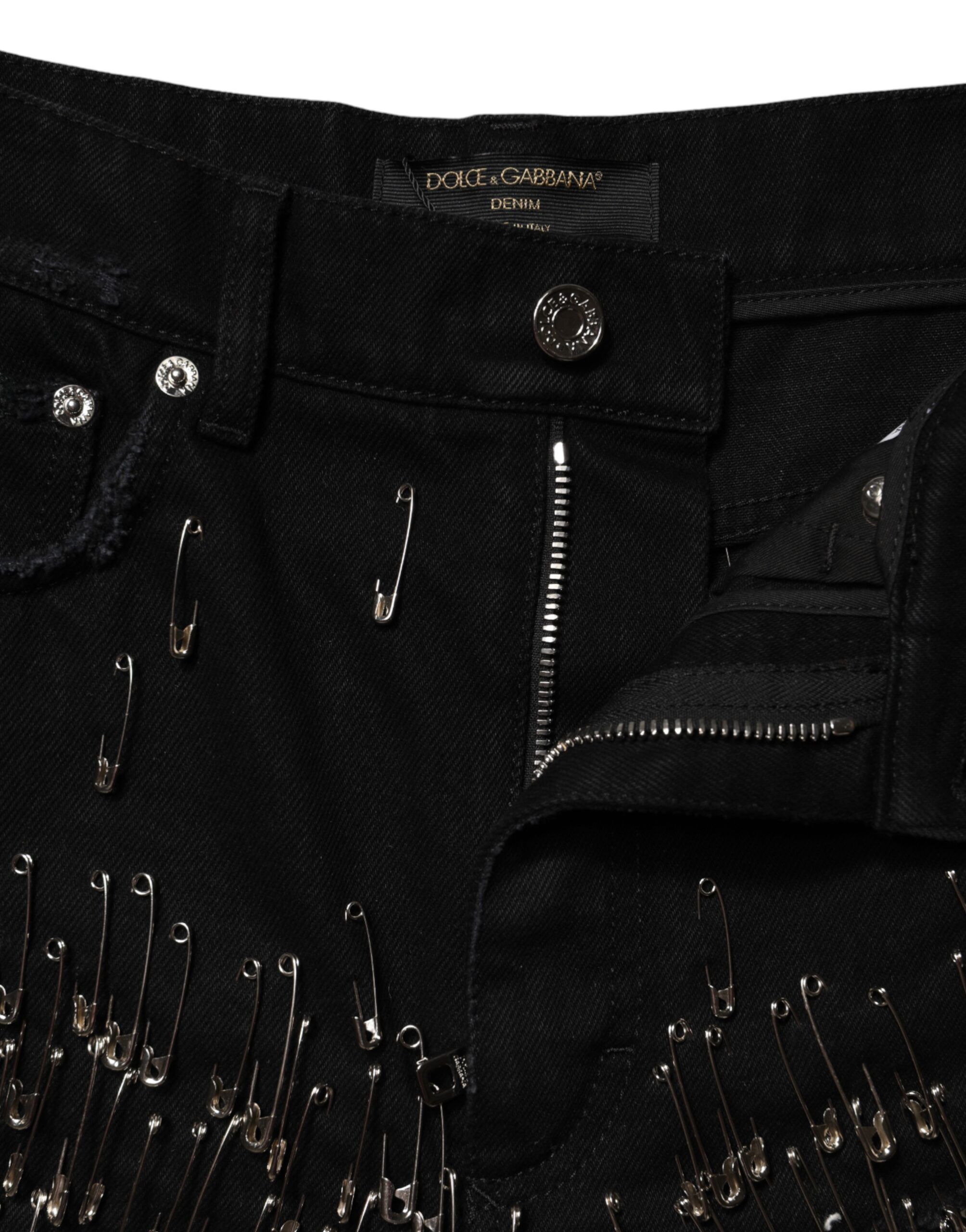 Pins Cotton Denim Hot Pants Women's Shorts - Dolce & Gabbana - Modalova