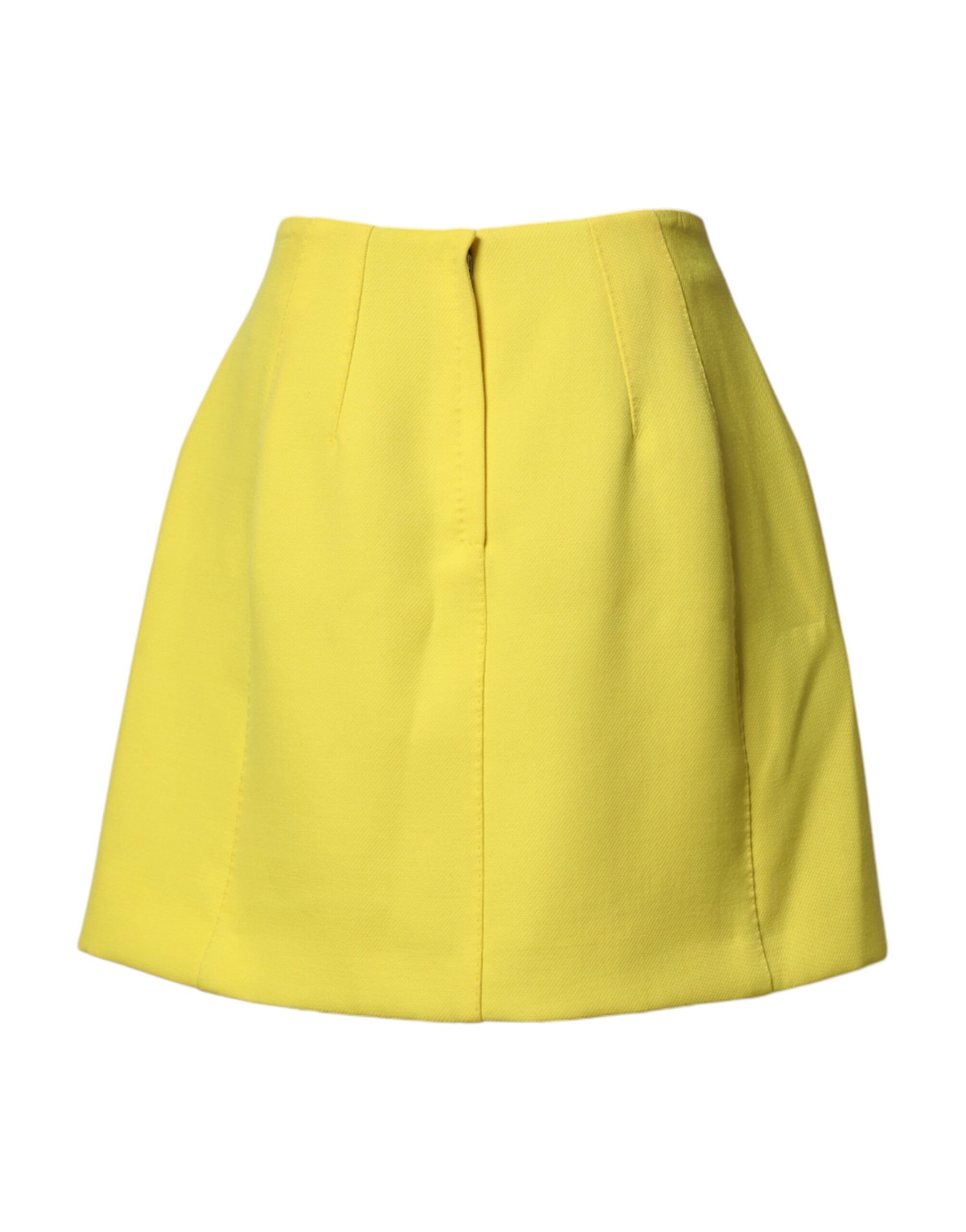 Wool Buttoned High Waist Mini Women's Skirt - Dolce & Gabbana - Modalova