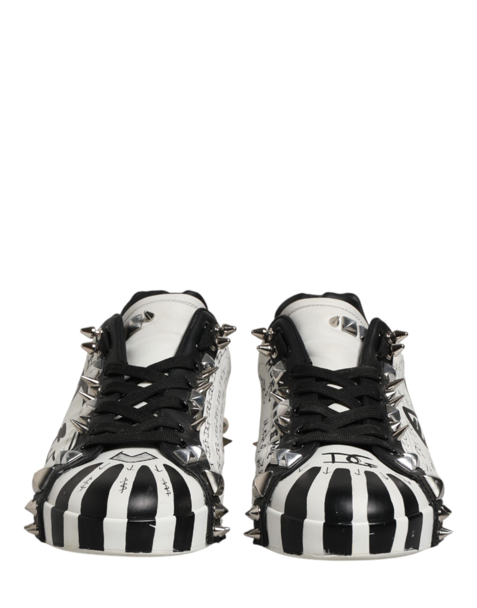 Black White Studded Low Top Sneakers Men's Shoes (Pre-Owned) - Dolce & Gabbana - Modalova