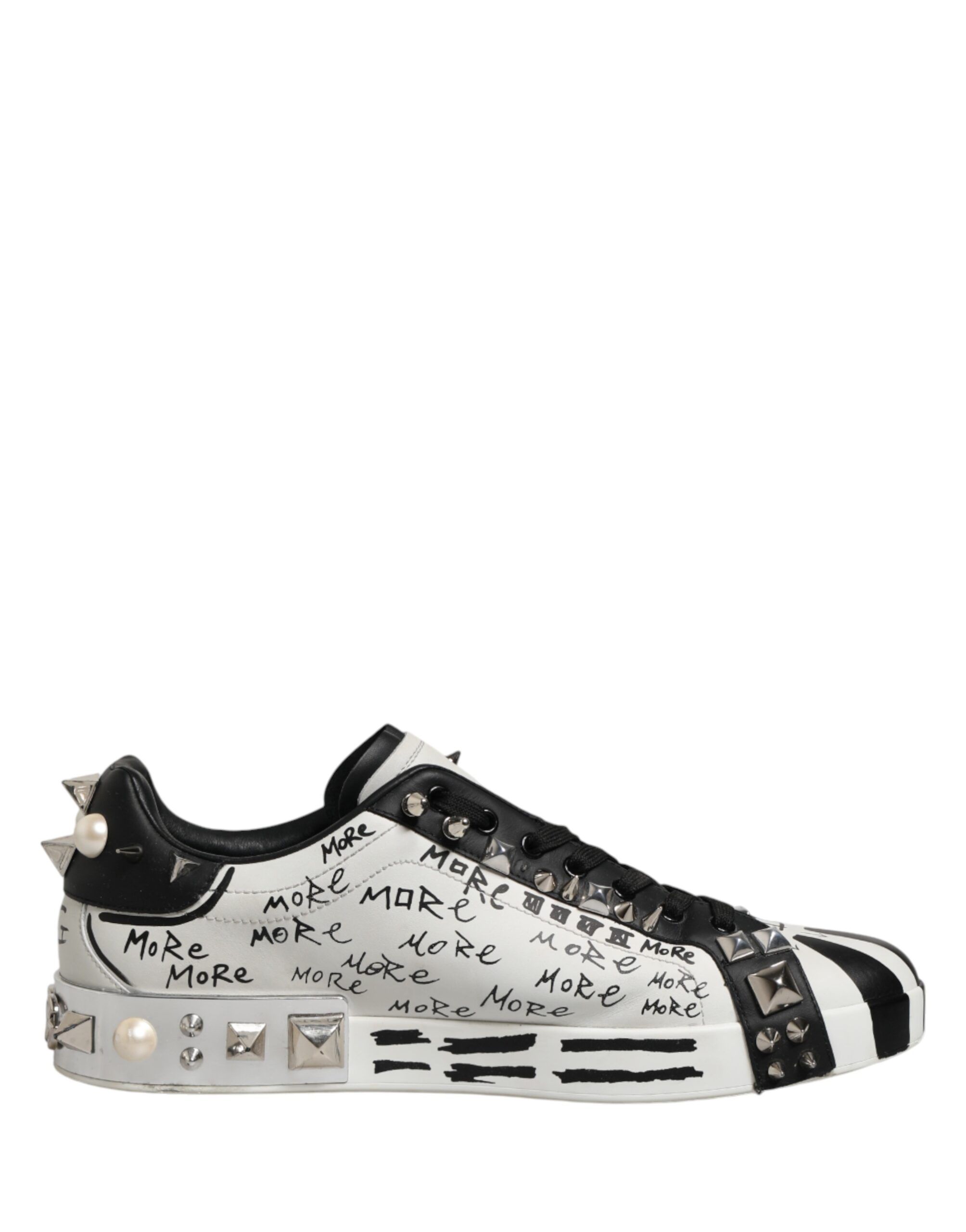 Black White Studded Low Top Sneakers Men's Shoes (Pre-Owned) - Dolce & Gabbana - Modalova