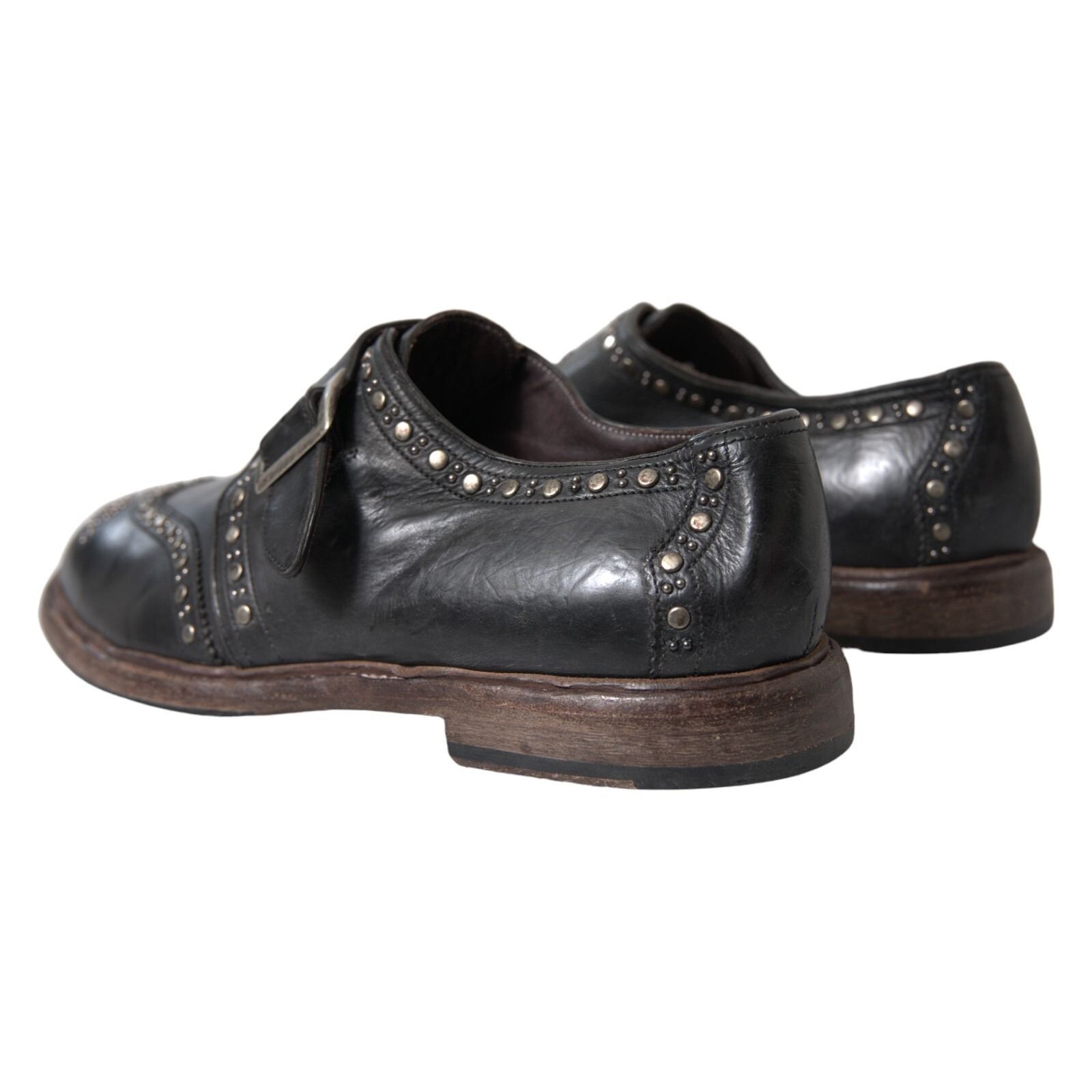 Leather Monk Strap Studded Dress Men's Shoes - Dolce & Gabbana - Modalova