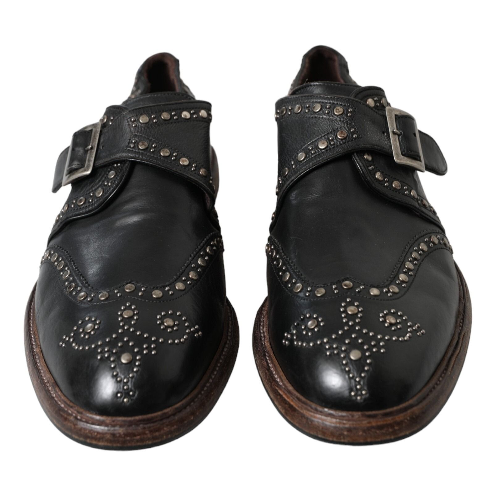 Leather Monk Strap Studded Dress Men's Shoes - Dolce & Gabbana - Modalova