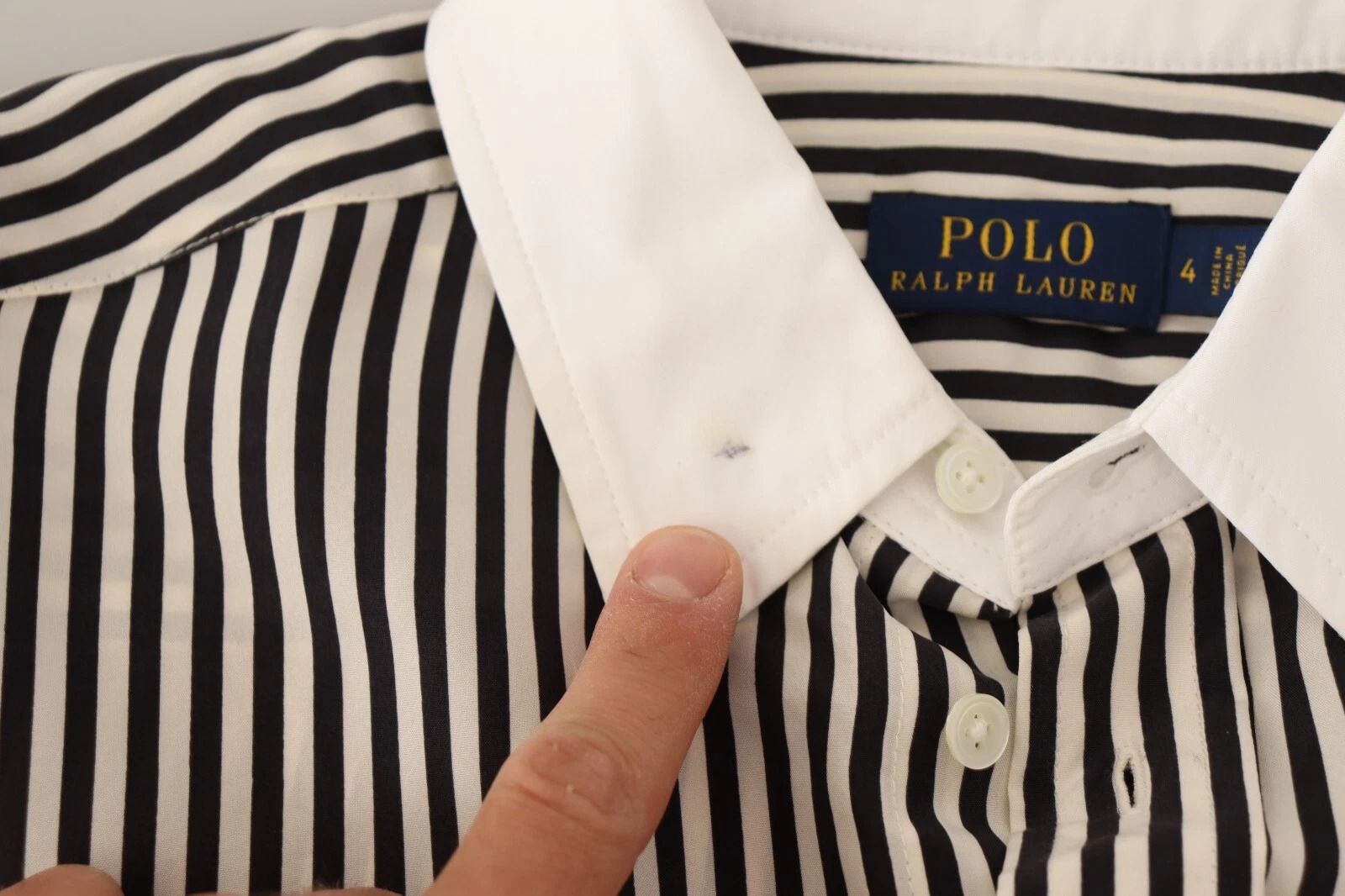 Striped Long Sleeves Collared Women's Top (Pre-Owned) - Polo Ralph Lauren - Modalova