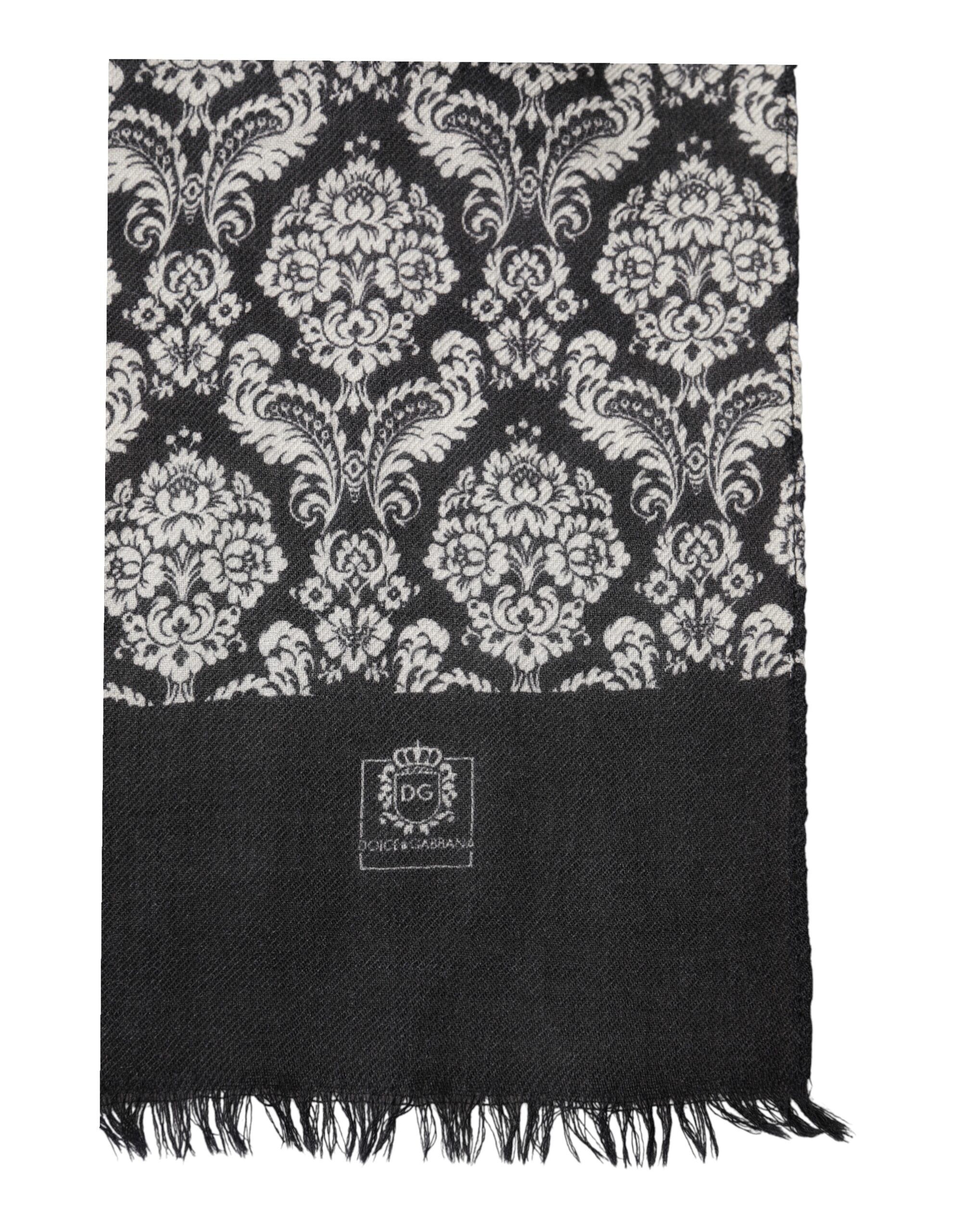 Black White Damask Patterned Lace Men Men's Scarf (Pre-Owned) - Dolce & Gabbana - Modalova