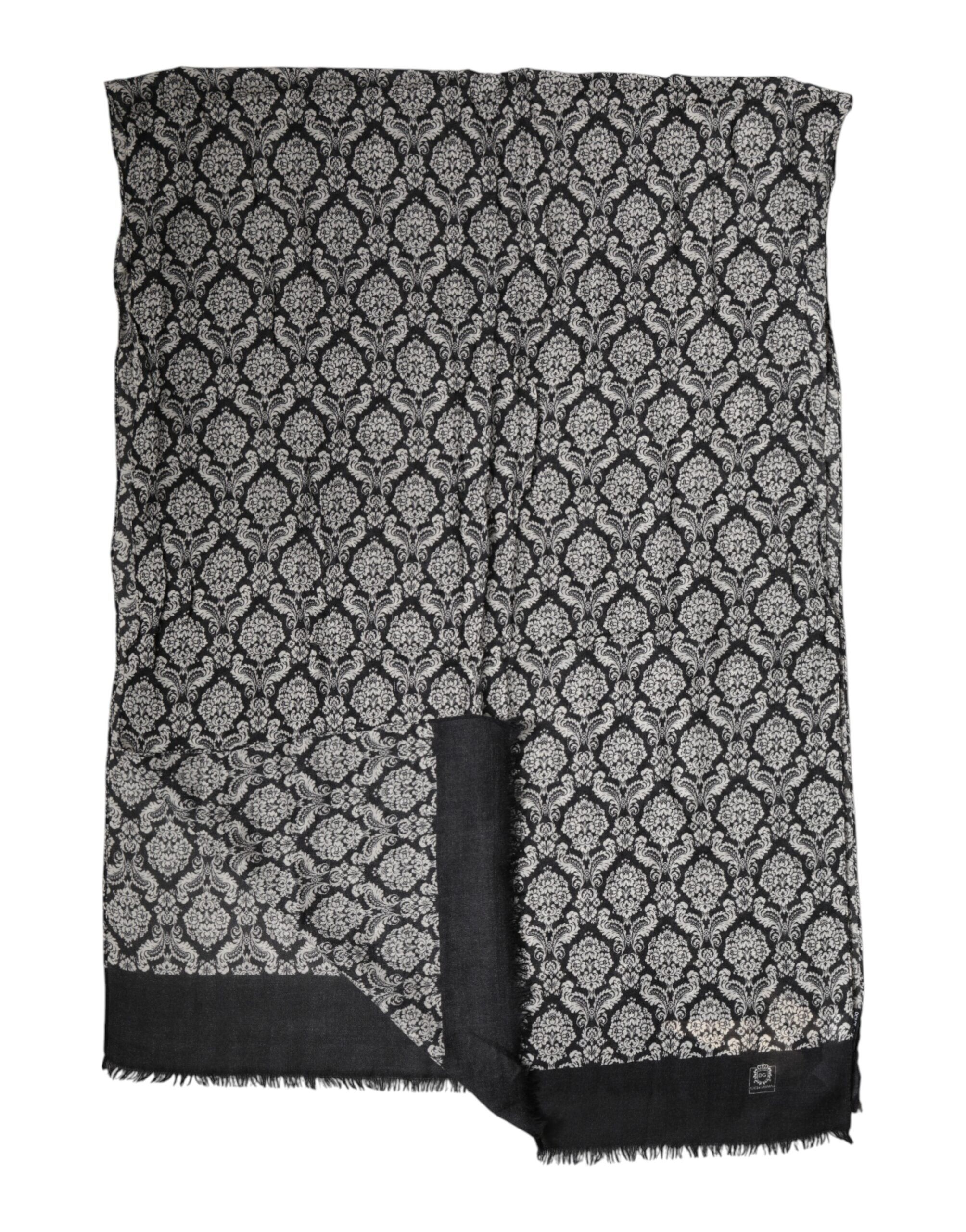Black White Damask Patterned Lace Men Men's Scarf (Pre-Owned) - Dolce & Gabbana - Modalova