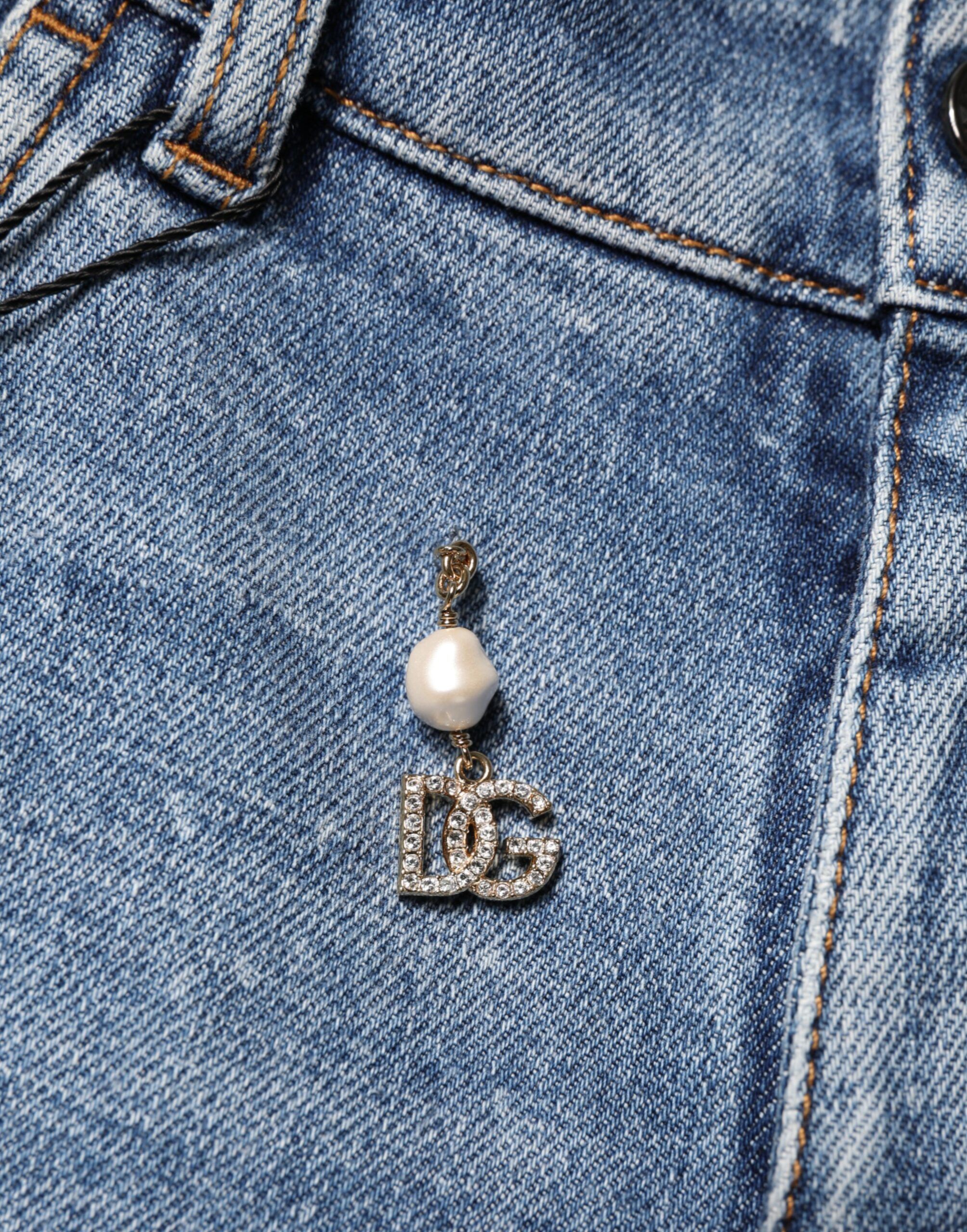 Embellished Cotton Skinny Denim Men's Jeans - Dolce & Gabbana - Modalova