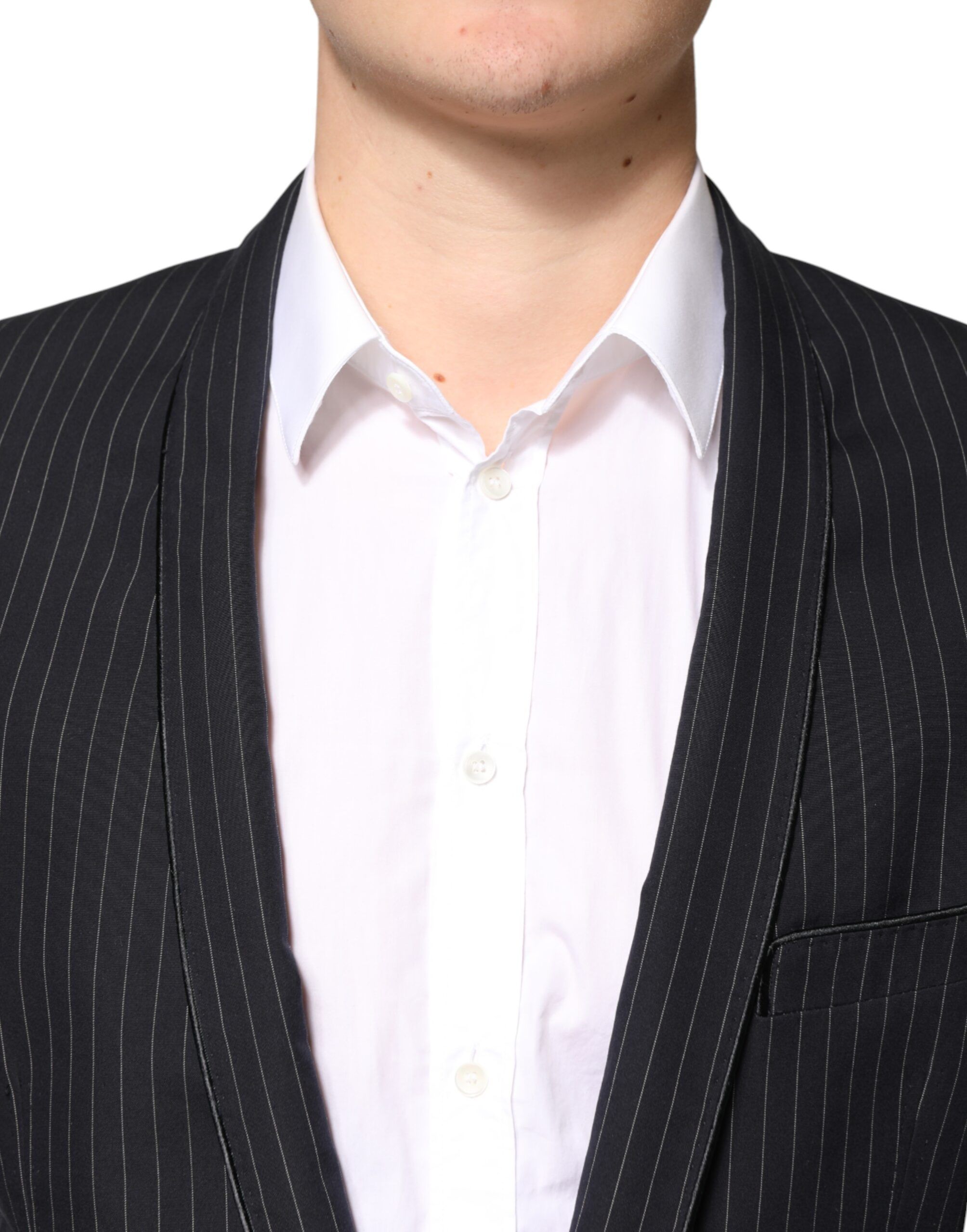 Dark Gray Stripes 1 Button Suit Jacket Men's Blazer - Dolce & Gabbana - Modalova