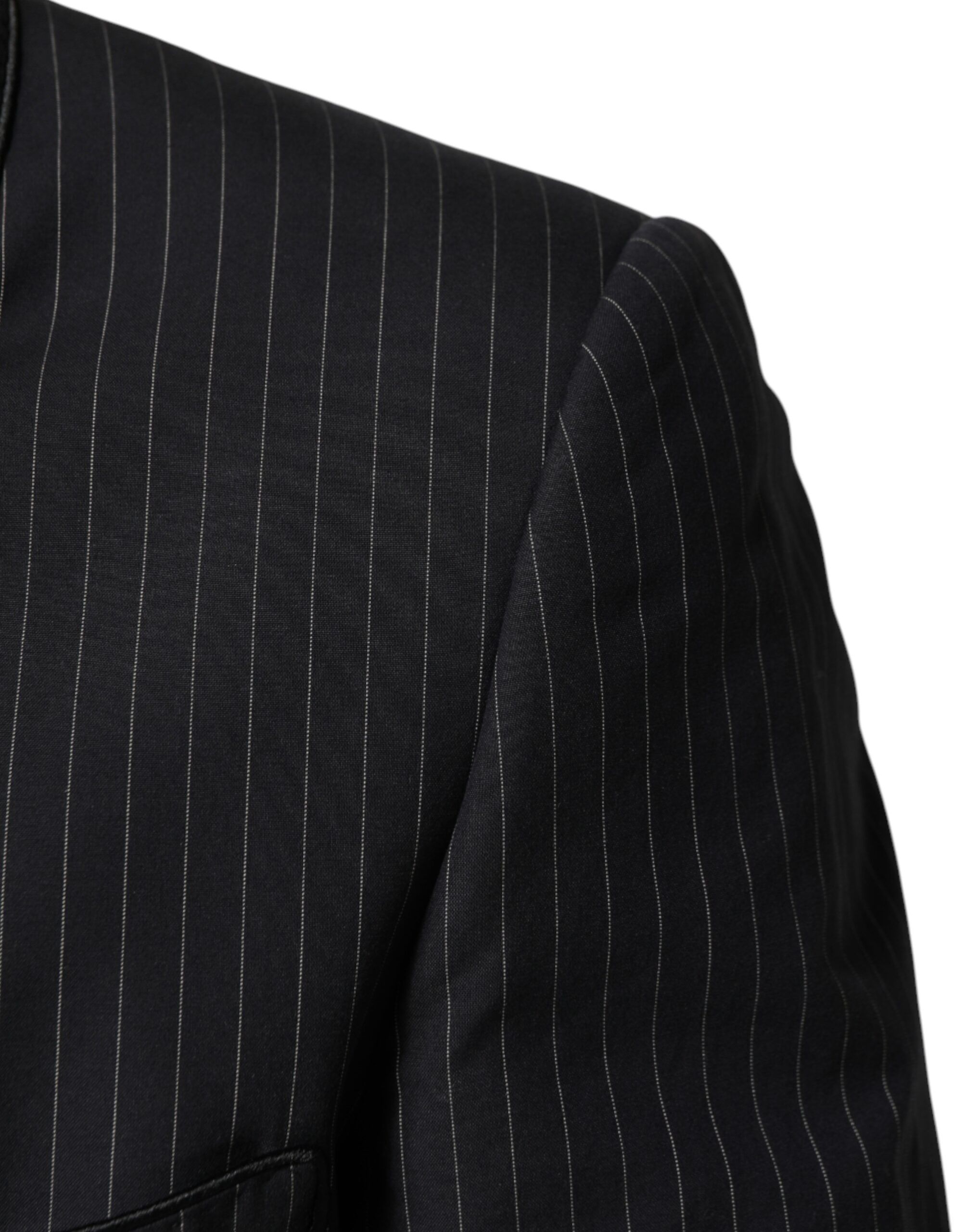 Dark Gray Stripes 1 Button Suit Jacket Men's Blazer - Dolce & Gabbana - Modalova