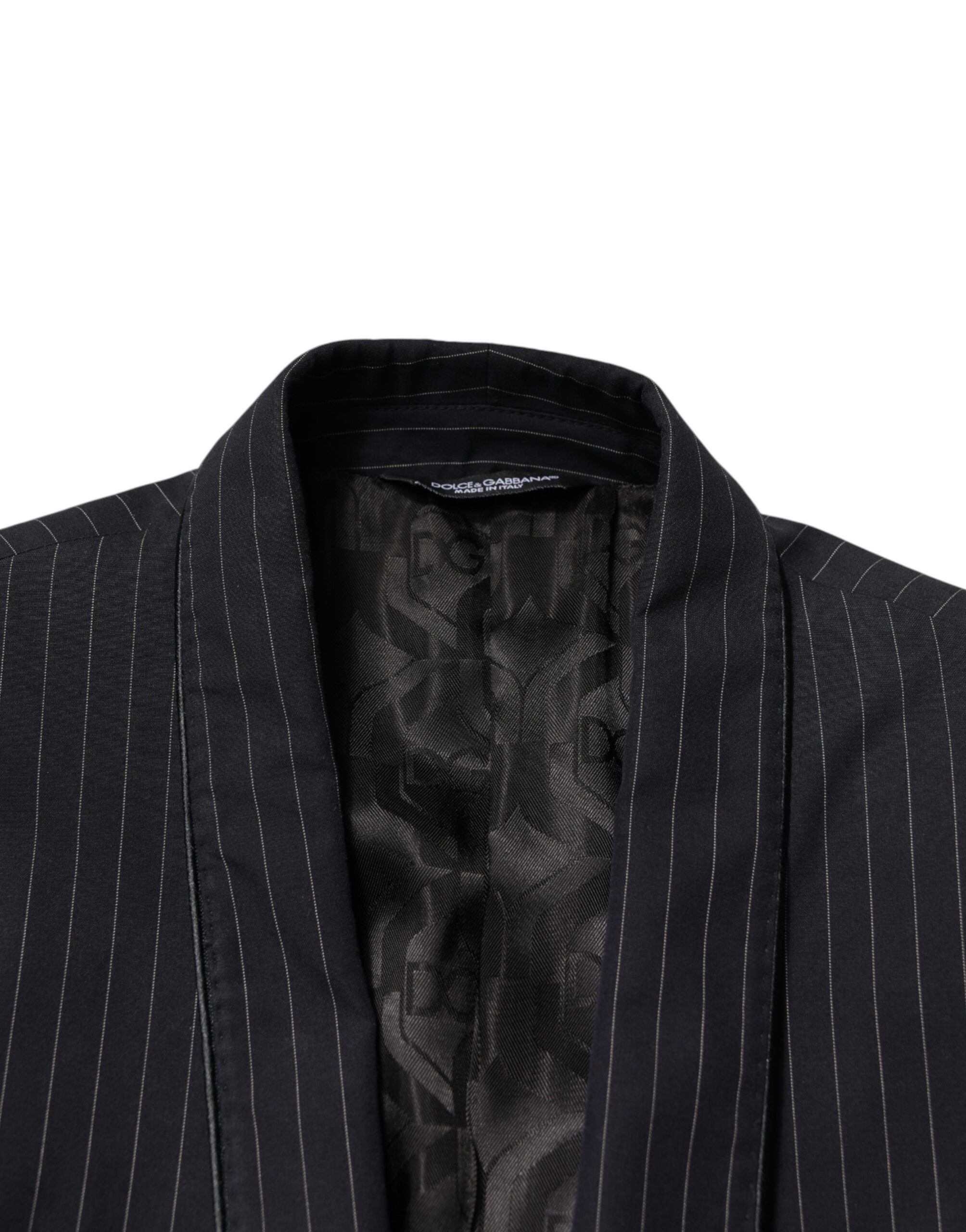 Dark Gray Stripes 1 Button Suit Jacket Men's Blazer - Dolce & Gabbana - Modalova