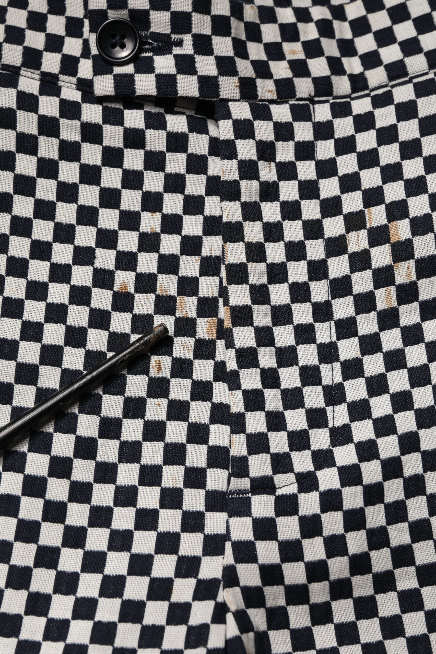 Black White Checkered Men Cropped Men's Pants (Pre-Owned) - Daniele Alessandrini - Modalova