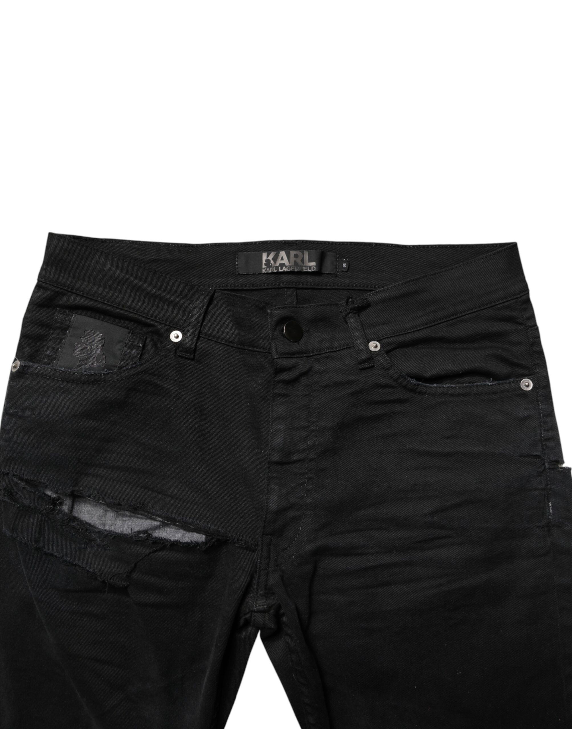 Tattered Men Skinny Denim Trouser Men's Jeans (Pre-Owned) - Karl Lagerfeld - Modalova