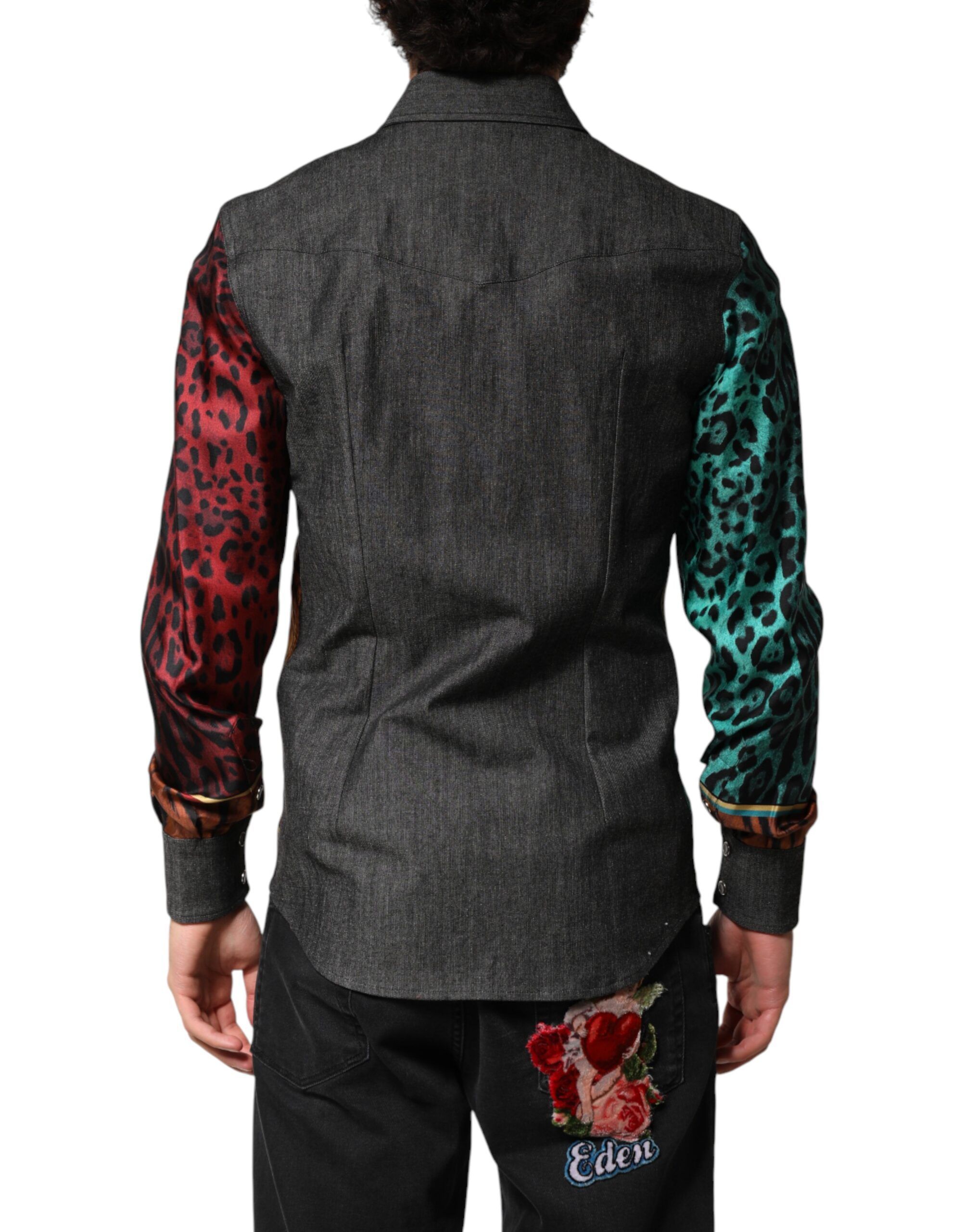 Tiger Leopard Print Silk Men Men's Shirt - Dolce & Gabbana - Modalova