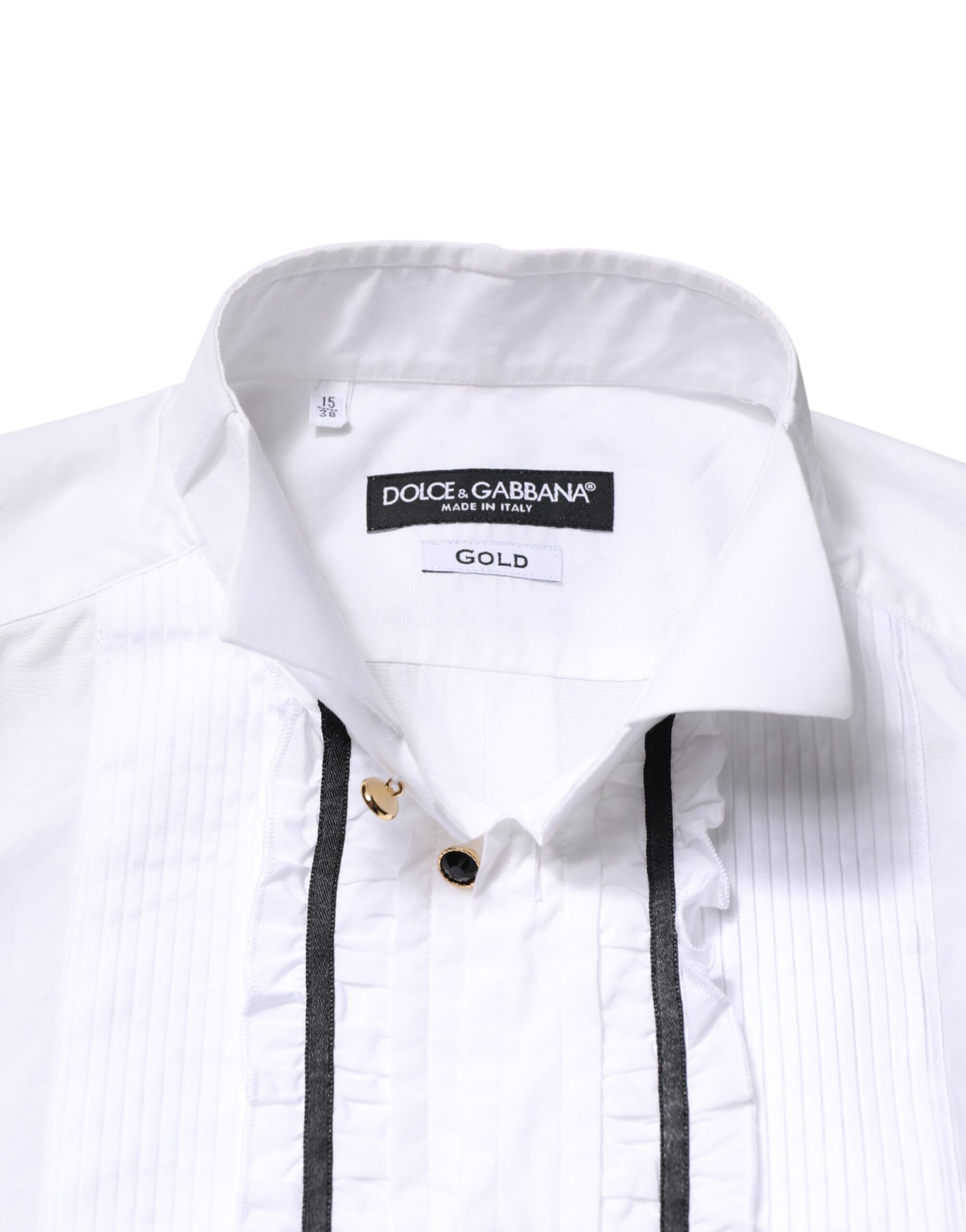 GOLD Long Sleeves Formal Dress Men's Shirt (Pre-Owned) - Dolce & Gabbana - Modalova