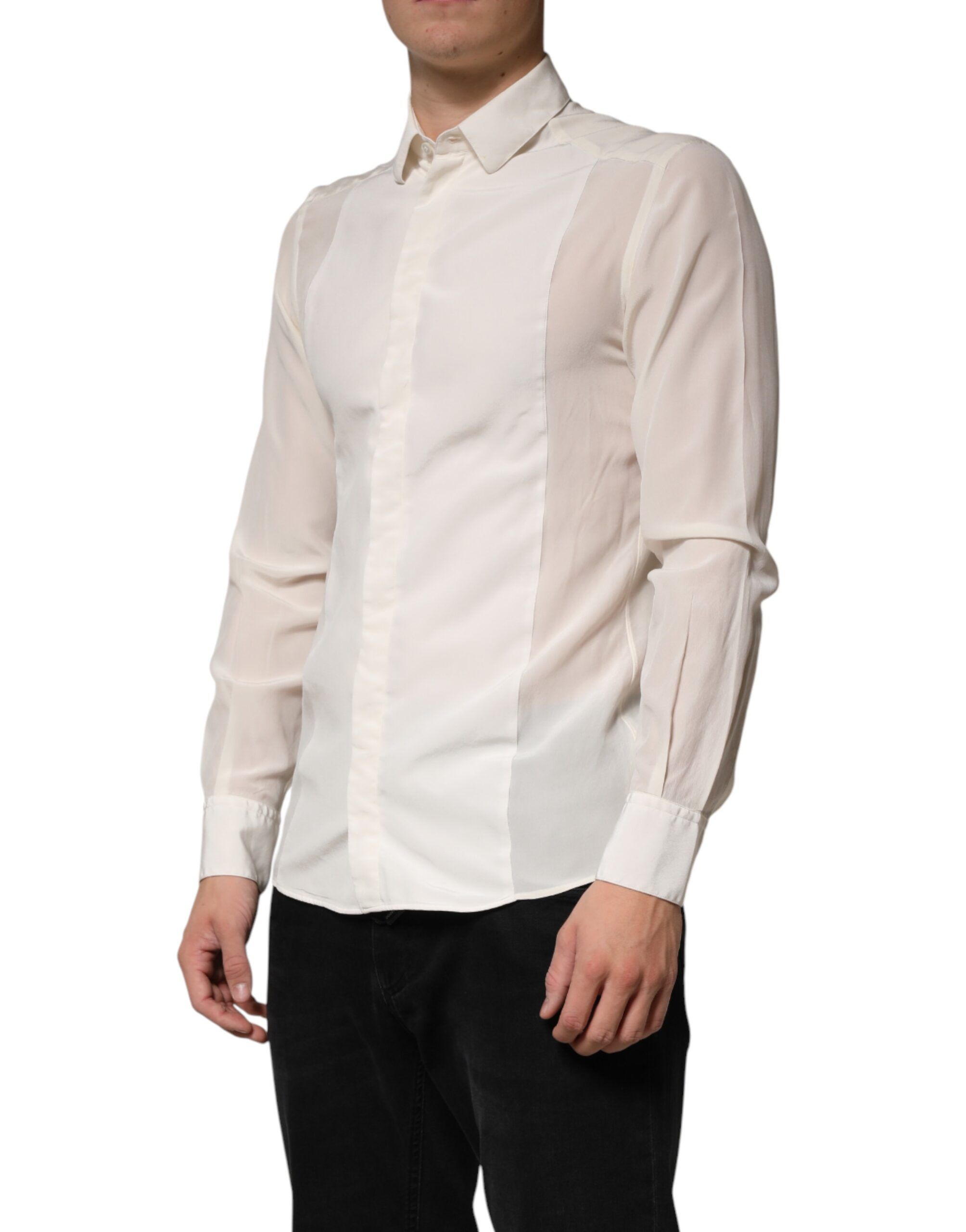 Silk Men GOLD Dress Formal Men's Shirt (Pre-Owned) - Dolce & Gabbana - Modalova