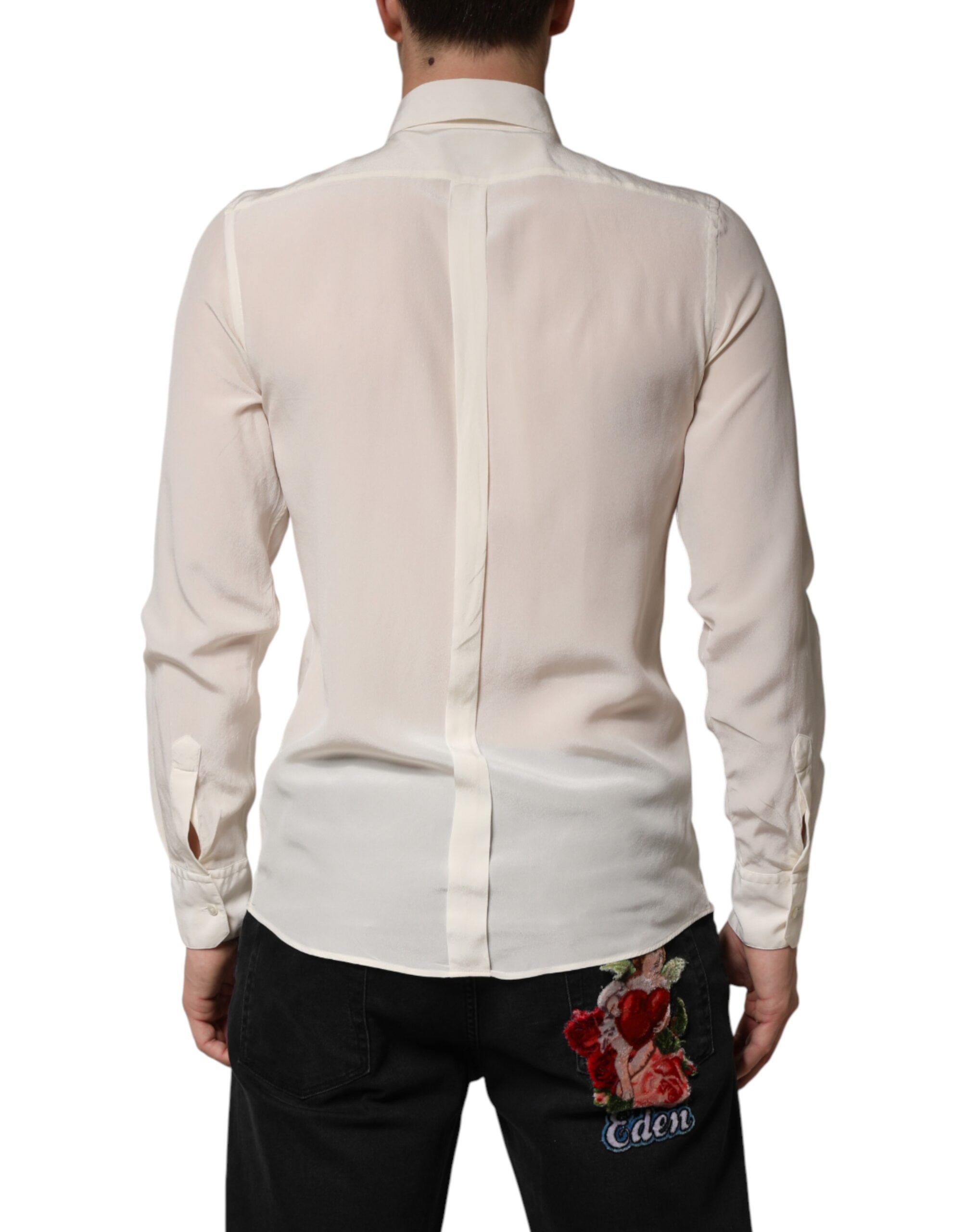 Silk Men GOLD Dress Formal Men's Shirt (Pre-Owned) - Dolce & Gabbana - Modalova
