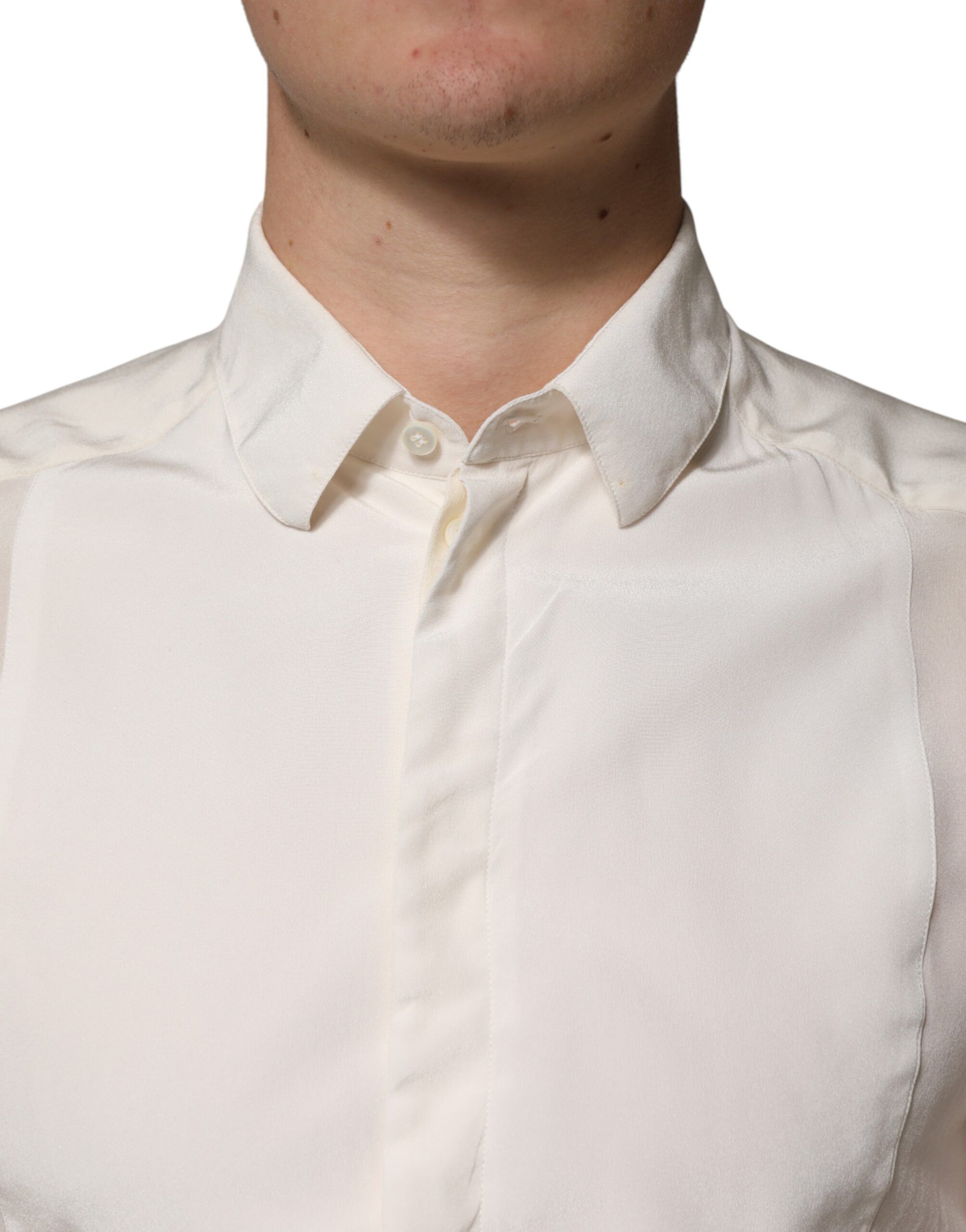 Silk Men GOLD Dress Formal Men's Shirt (Pre-Owned) - Dolce & Gabbana - Modalova