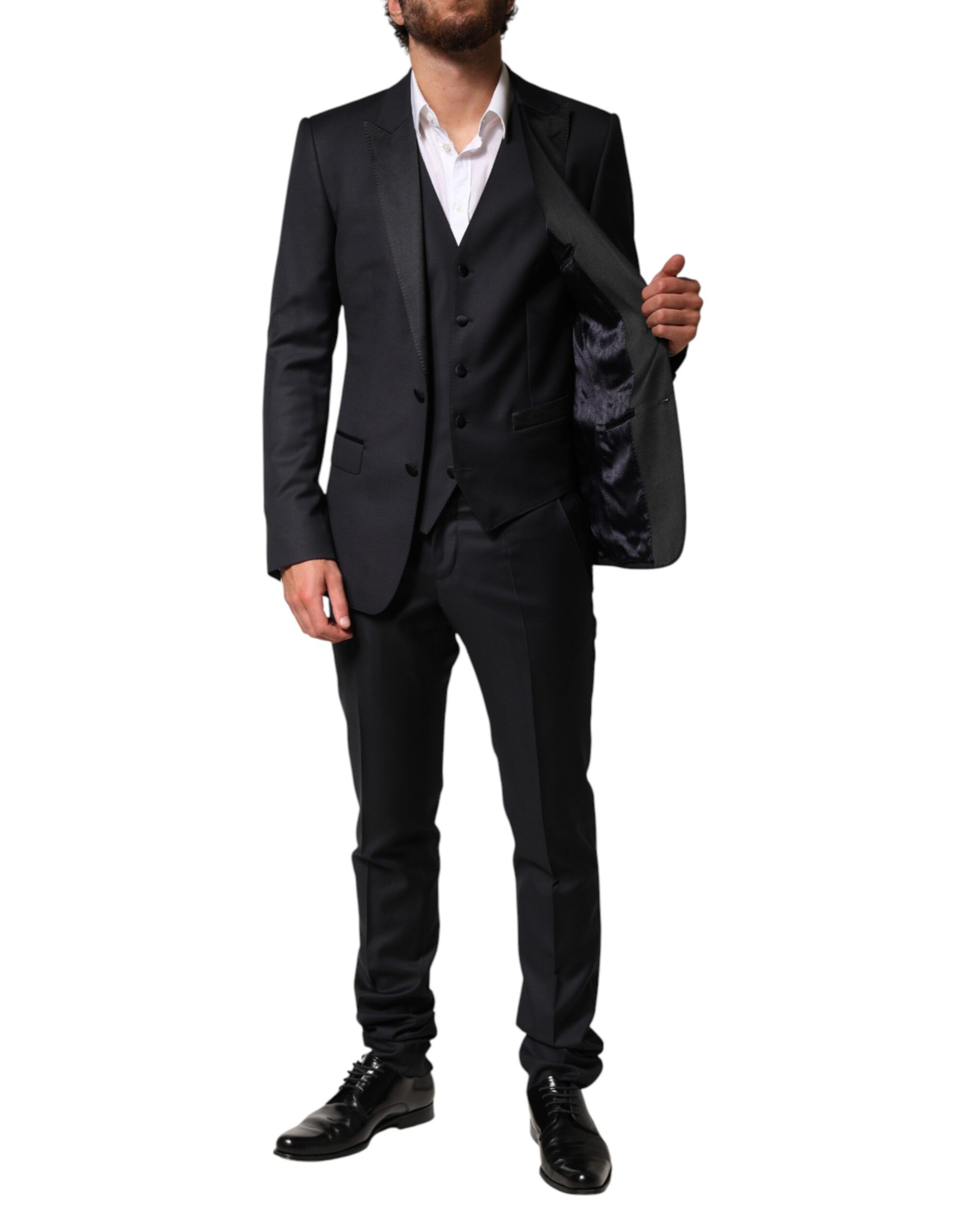 Blue Wool Single Breasted 3 Piece Men Men's Suit - Dolce & Gabbana - Modalova