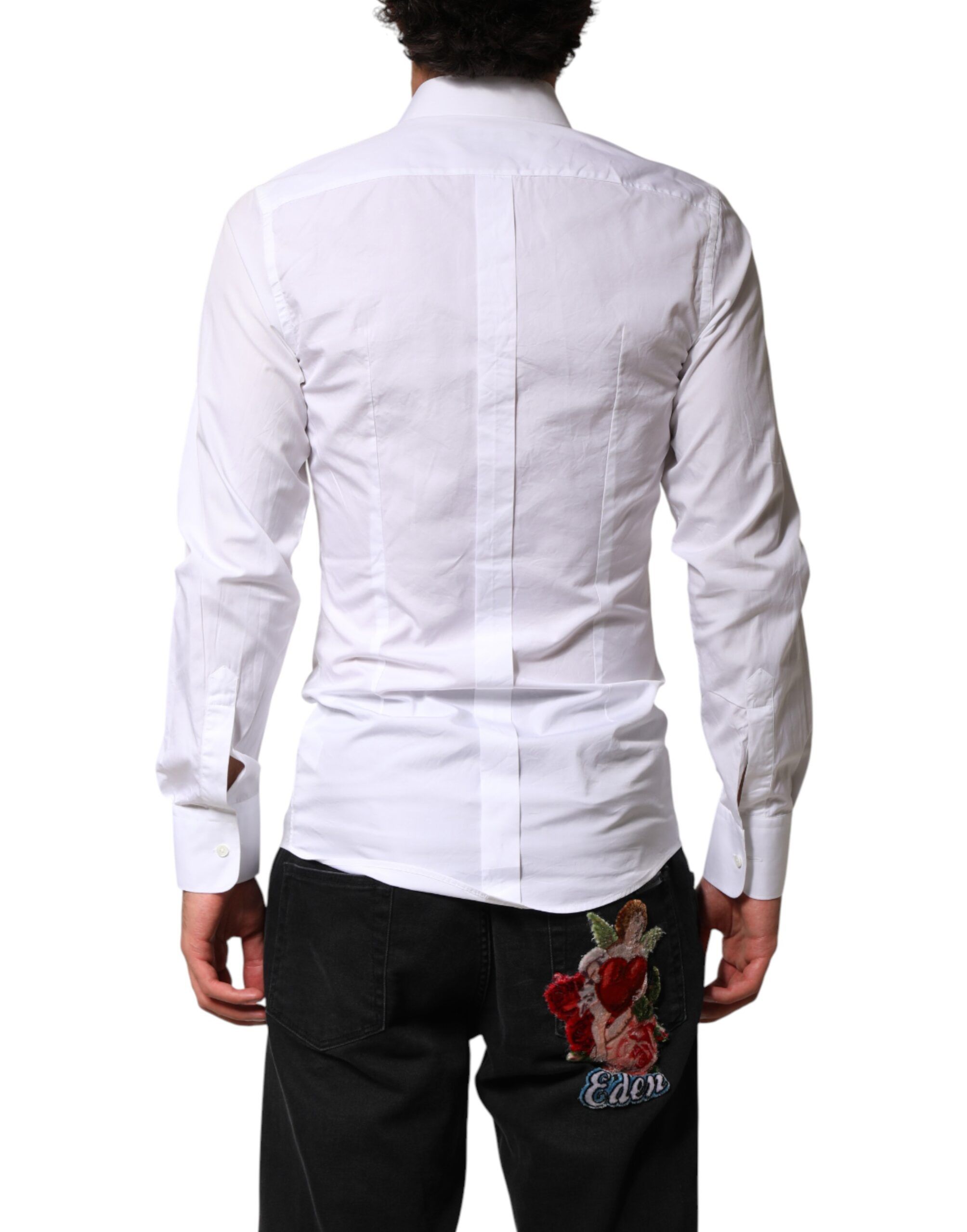 Cotton GOLD Collared Dress Bib Formal Men's Shirt - Dolce & Gabbana - Modalova