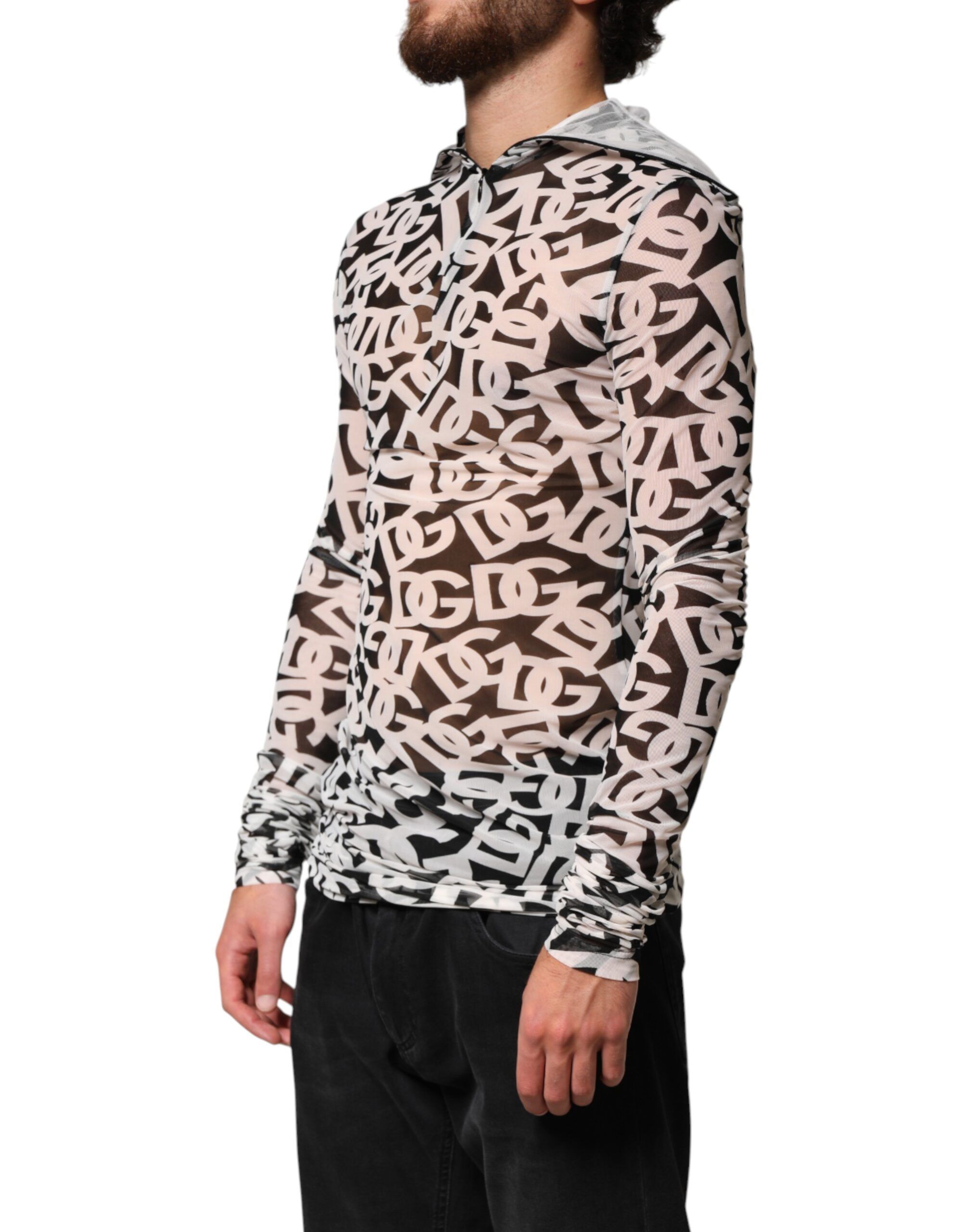 White DG Logo Long Sleeves Turtleneck Men's Top - Dolce & Gabbana - Modalova