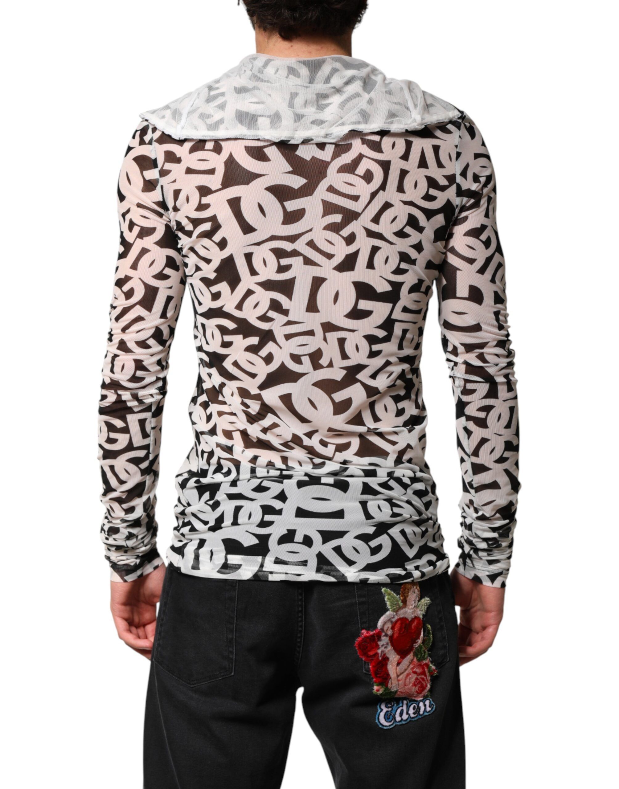 White DG Logo Long Sleeves Turtleneck Men's Top - Dolce & Gabbana - Modalova