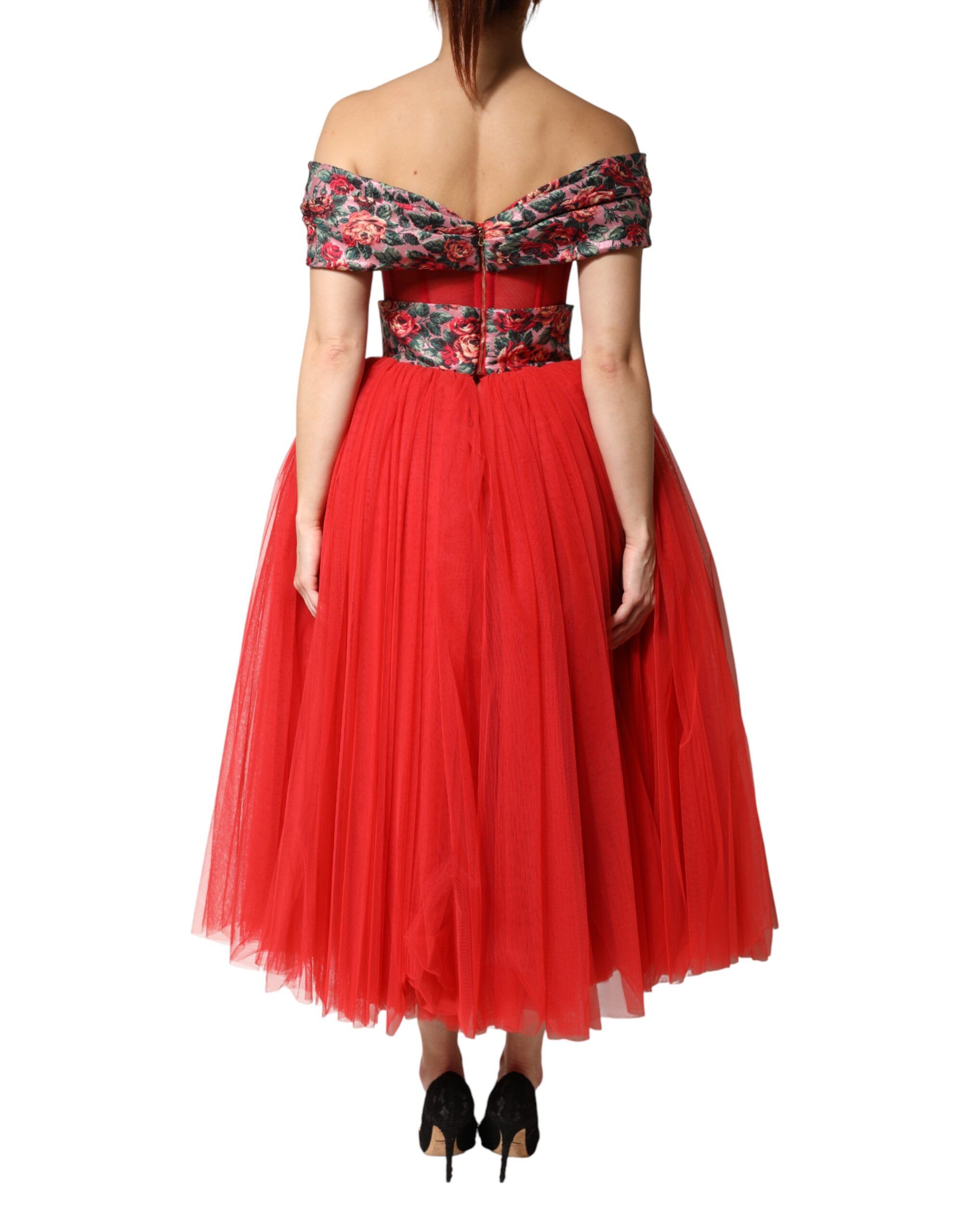Floral Off Shoulder A-line Gown Women's Dress - Dolce & Gabbana - Modalova