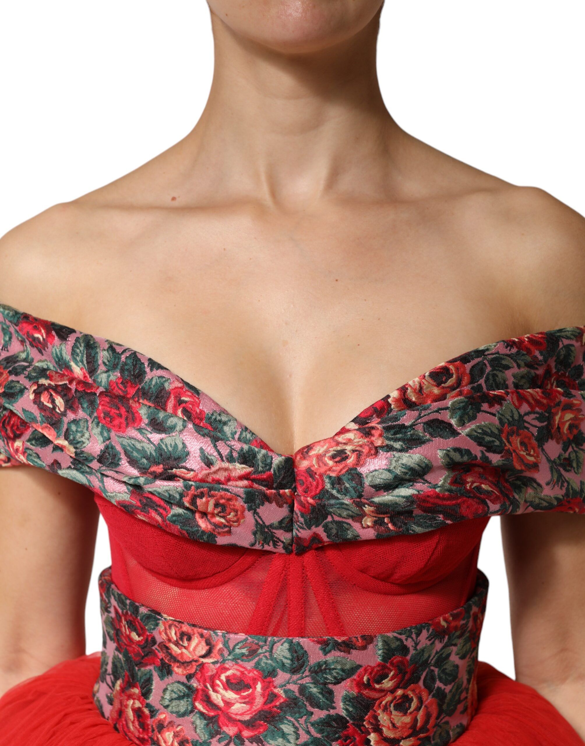 Floral Off Shoulder A-line Gown Women's Dress - Dolce & Gabbana - Modalova