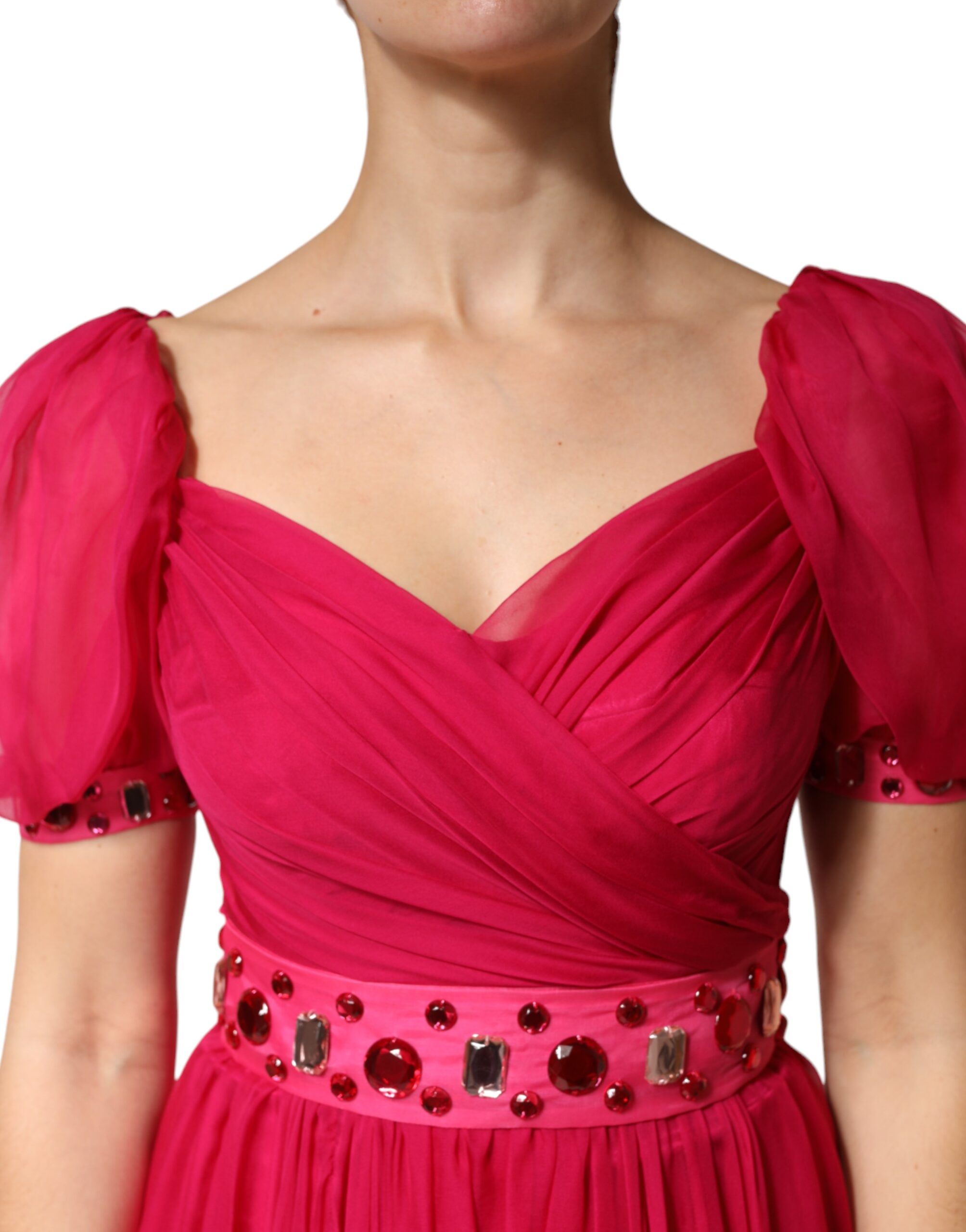 Silk Embellished A-line Midi Women's Dress (Pre-Owned) - Dolce & Gabbana - Modalova