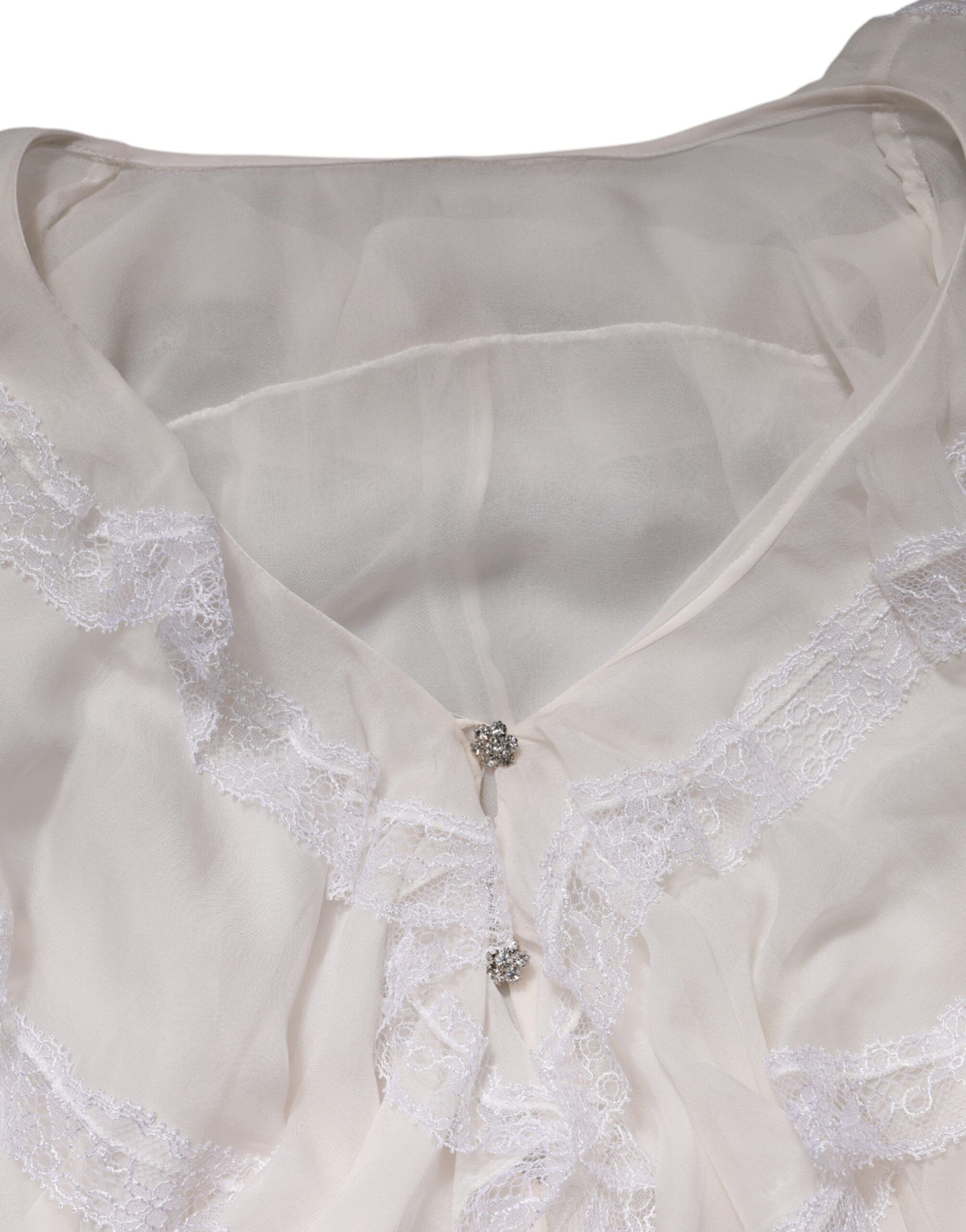 Ruffles Lace Long Sleeve Blouse Women's Top (Pre-Owned) - Dolce & Gabbana - Modalova