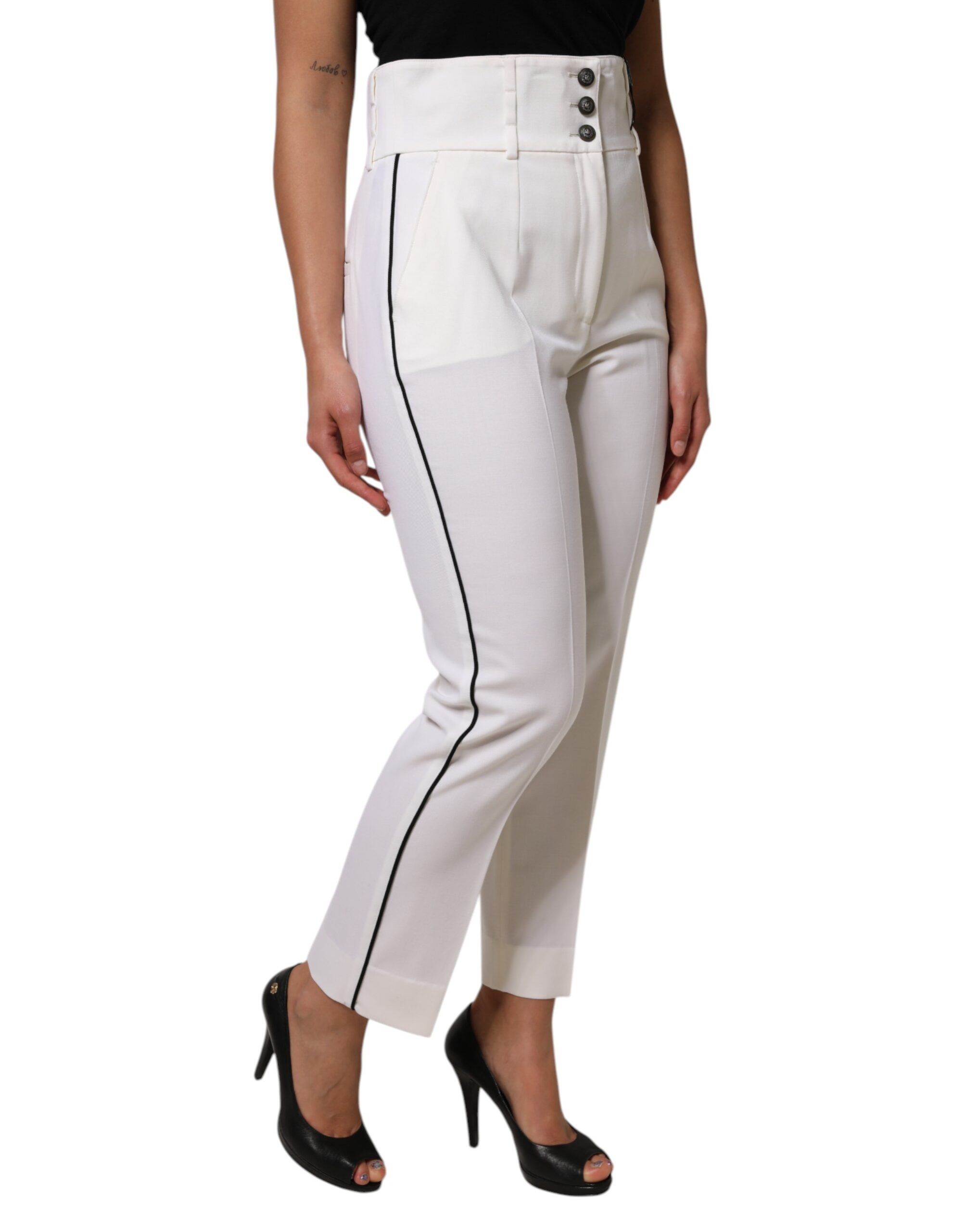 Wool High Waist Tapered Trouser Women's Pants (Pre-Owned) - Dolce & Gabbana - Modalova