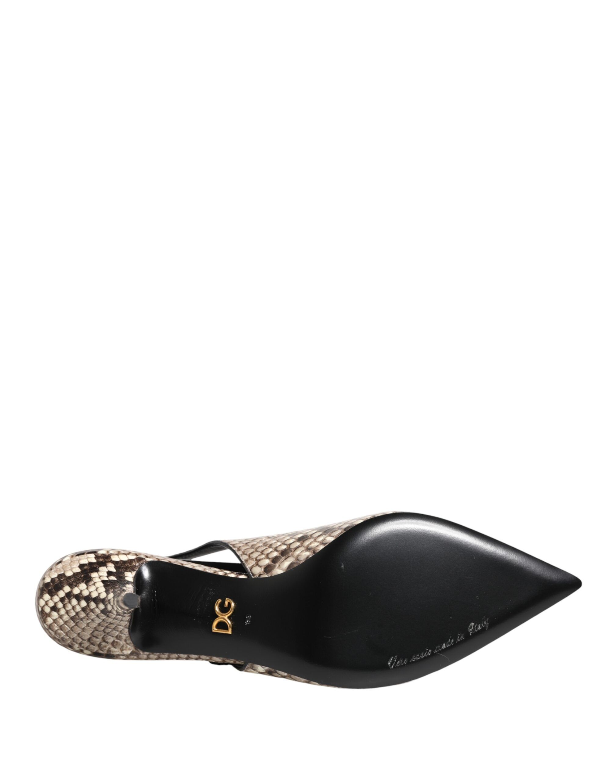 Leather Heels Slingback Women's Shoes - Dolce & Gabbana - Modalova
