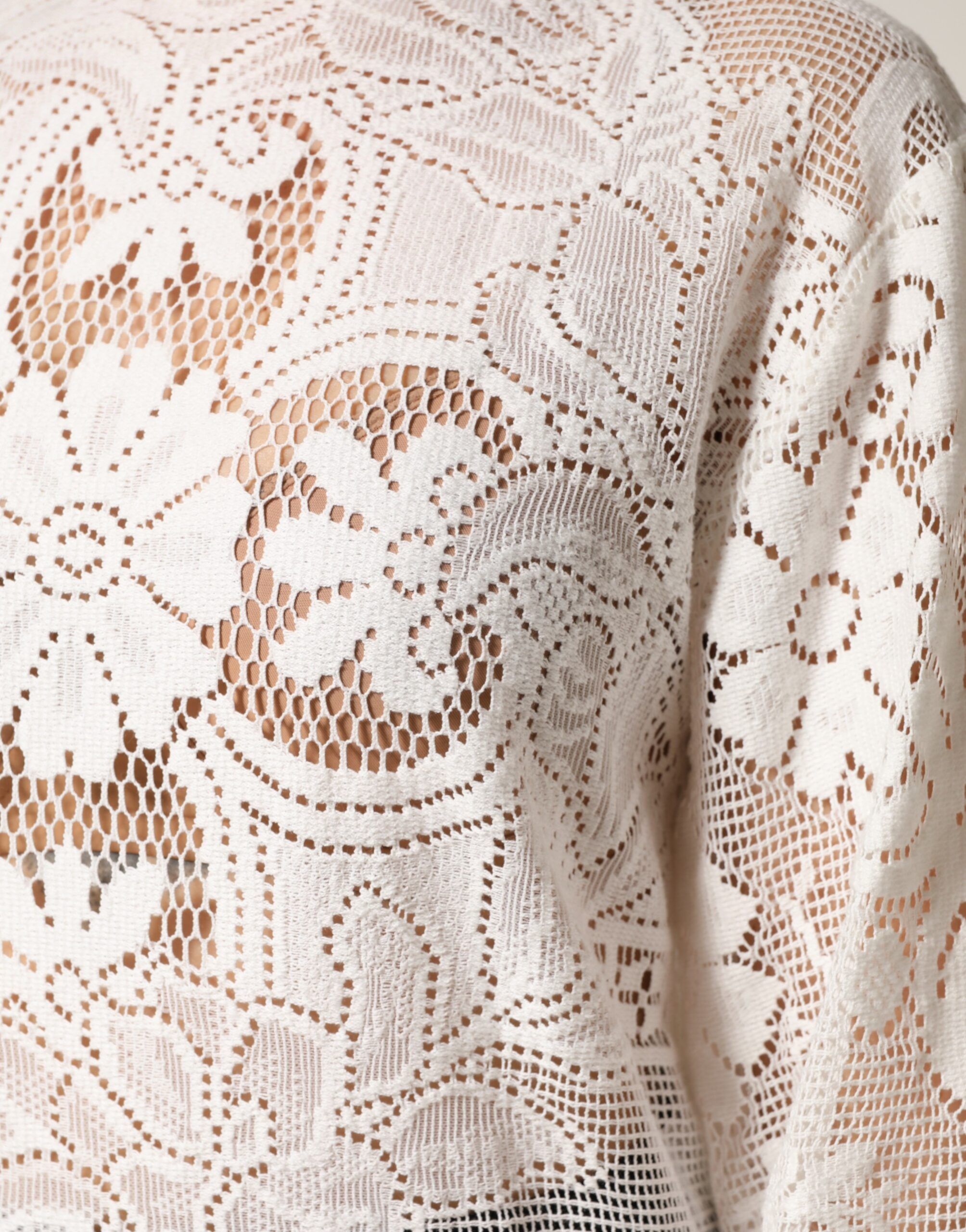 Embroidery Lace Cotton Blouse Women's Top - Dolce & Gabbana - Modalova