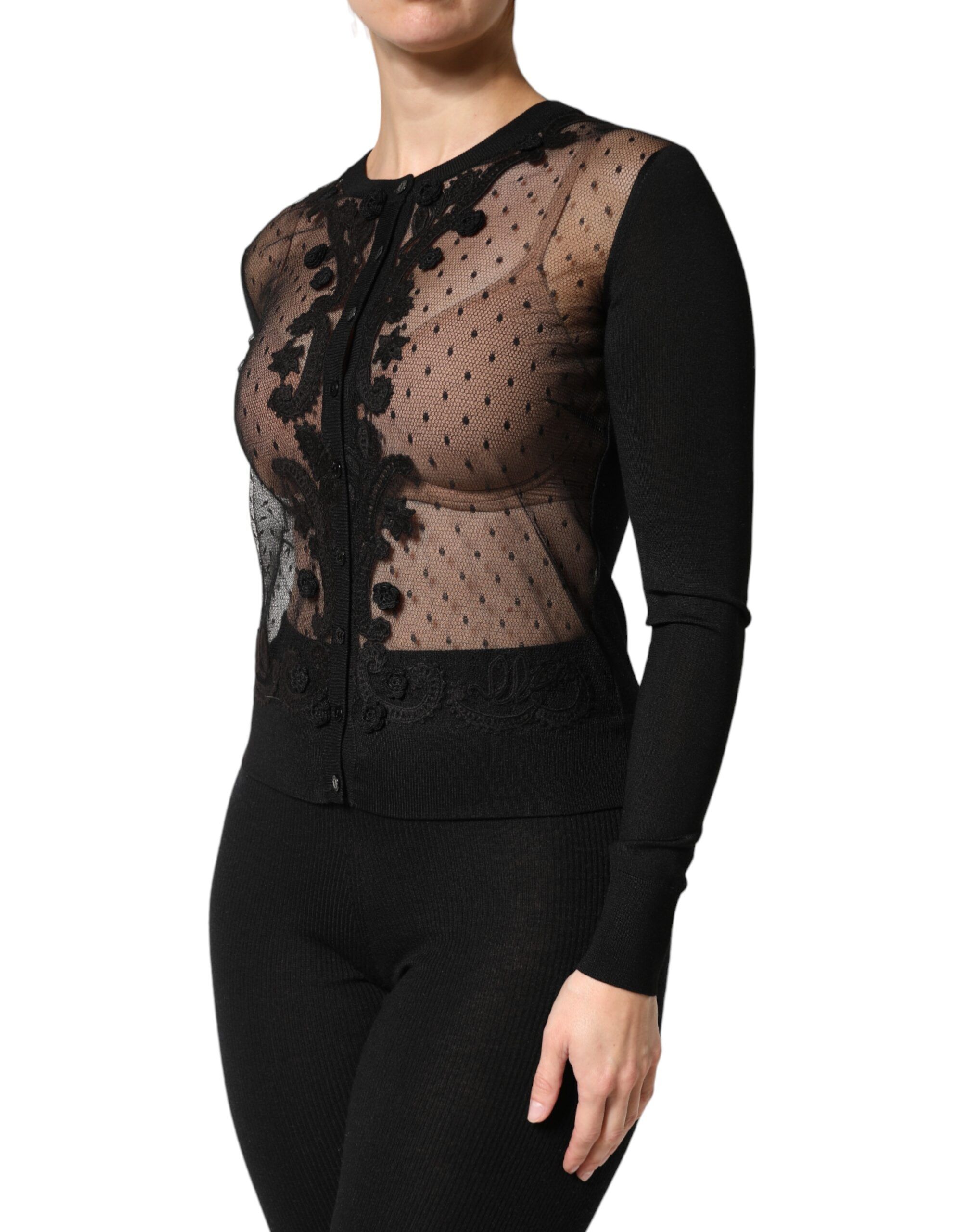 Sheer Button Down Cardigan Women's Sweater - Dolce & Gabbana - Modalova