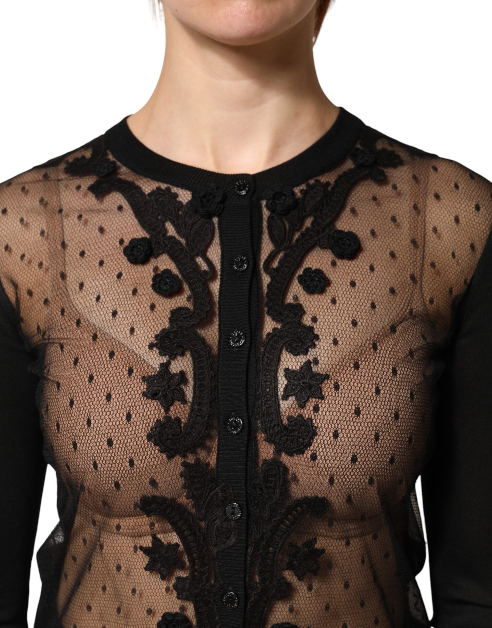 Sheer Button Down Cardigan Women's Sweater - Dolce & Gabbana - Modalova