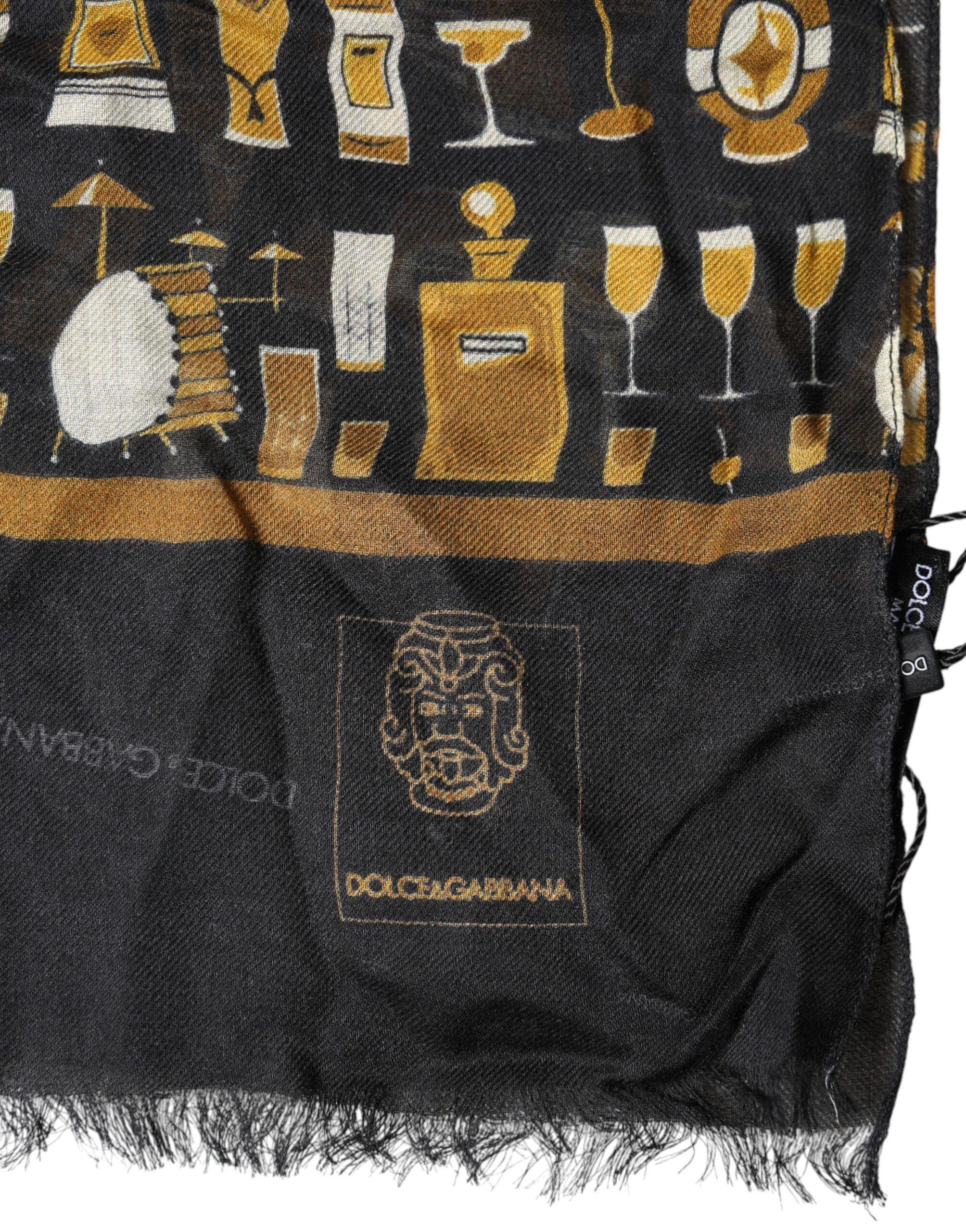Jazz Club Print Neck Wrap Shawl Men's Scarf - Dolce & Gabbana - Modalova