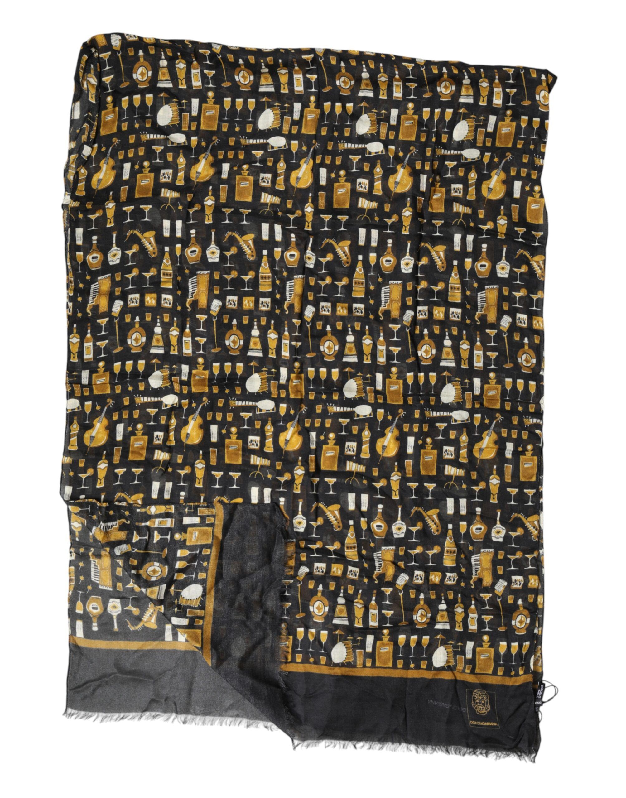 Jazz Club Print Neck Wrap Shawl Men's Scarf - Dolce & Gabbana - Modalova