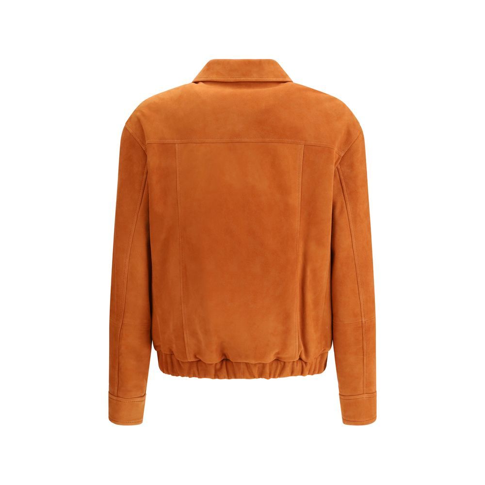 Calf Leather Bos Taurus Leather Men's Jacket - Brunello Cucinelli - Modalova