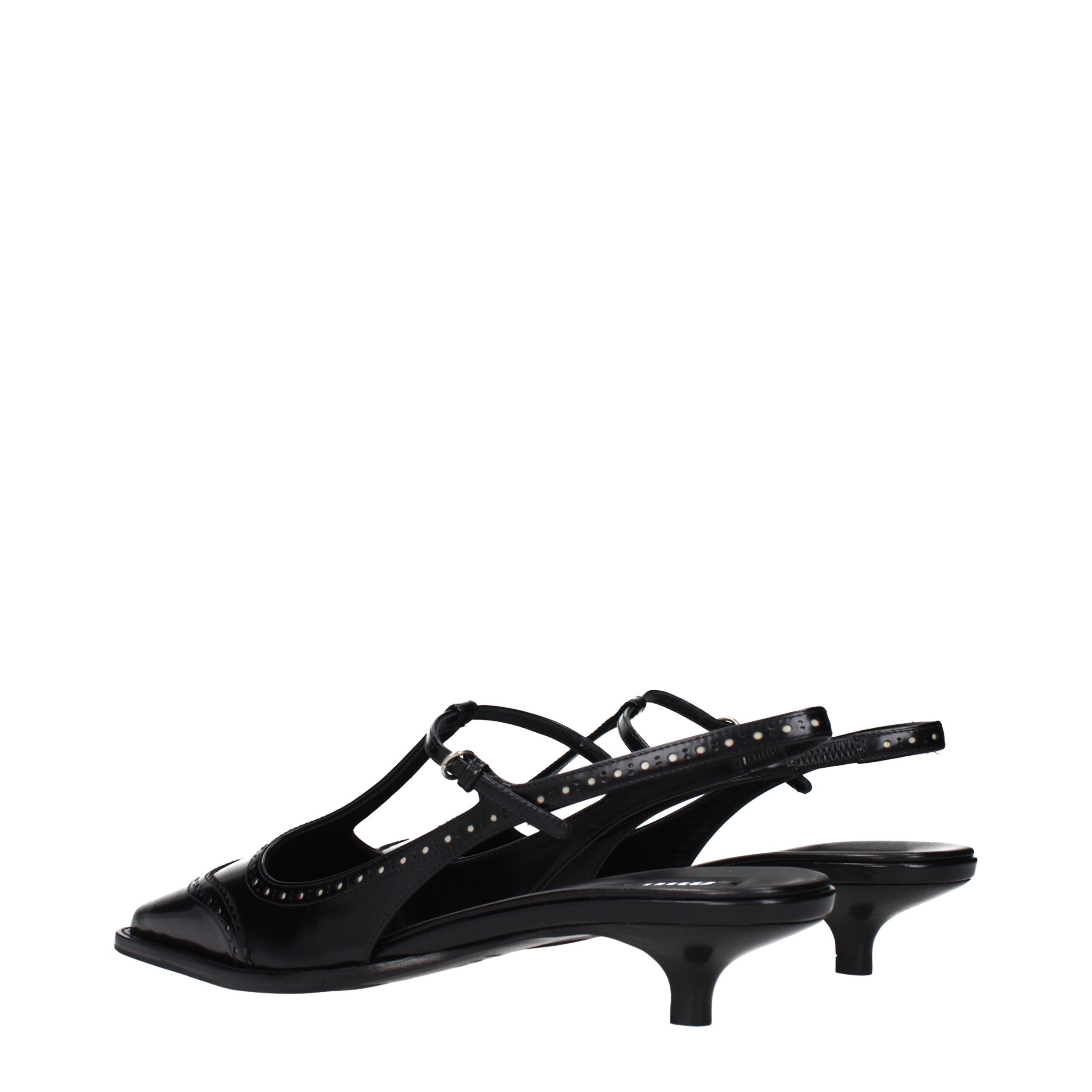 Leather Mid Heel Women's Pumps - Miu Miu - Modalova