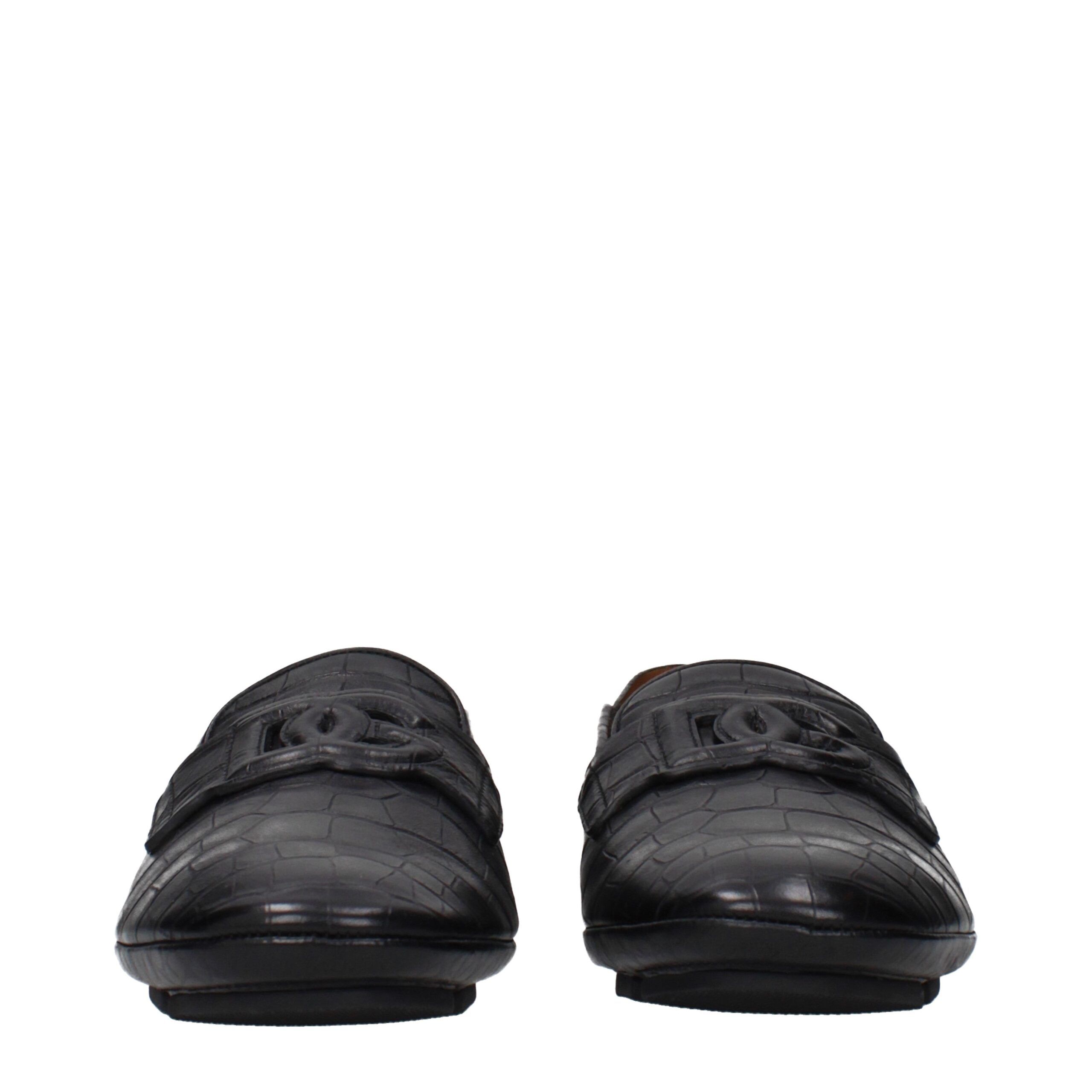 Leather Slip-On Men's Loafers - Dolce & Gabbana - Modalova