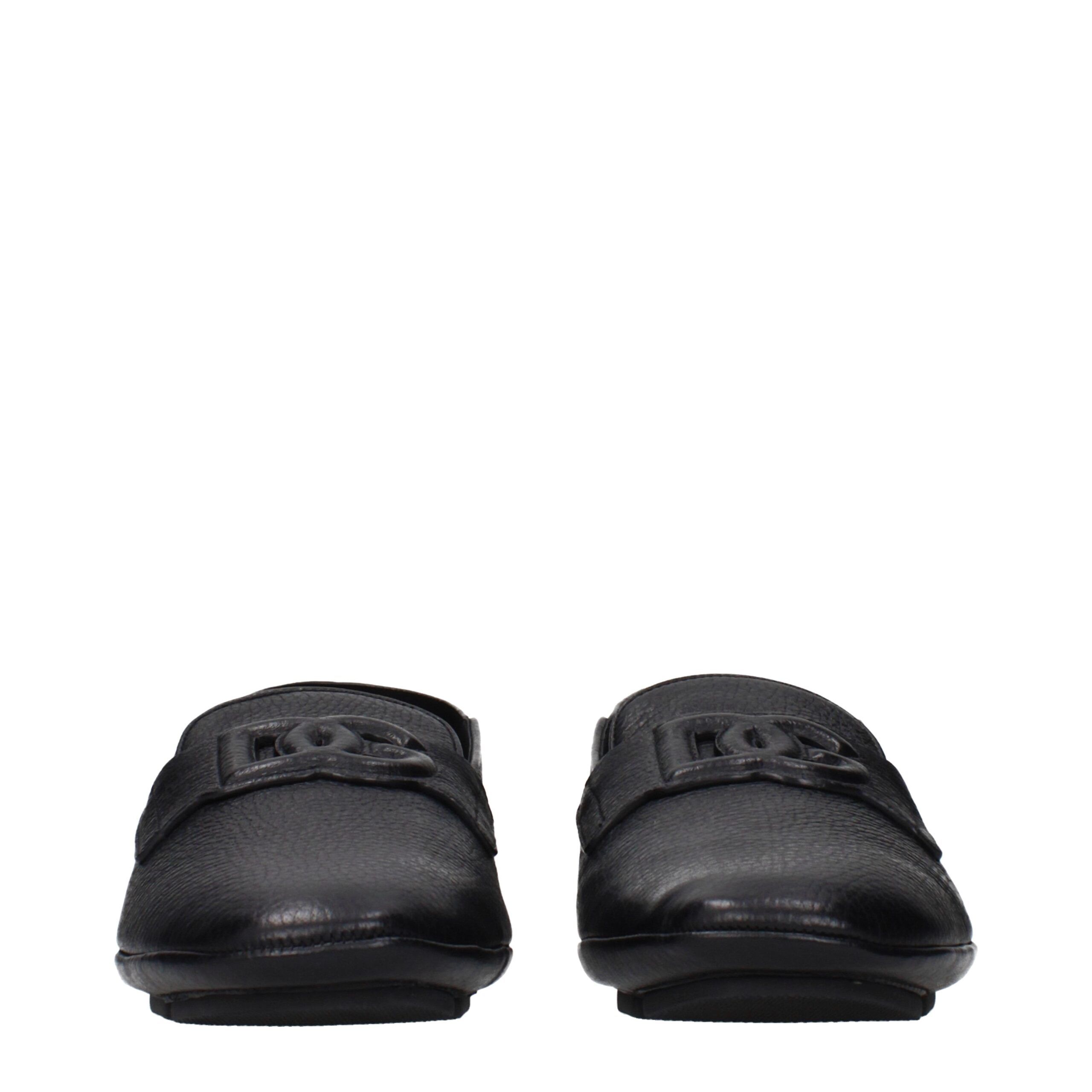 Leather Slip-On Men's Loafers - Dolce & Gabbana - Modalova