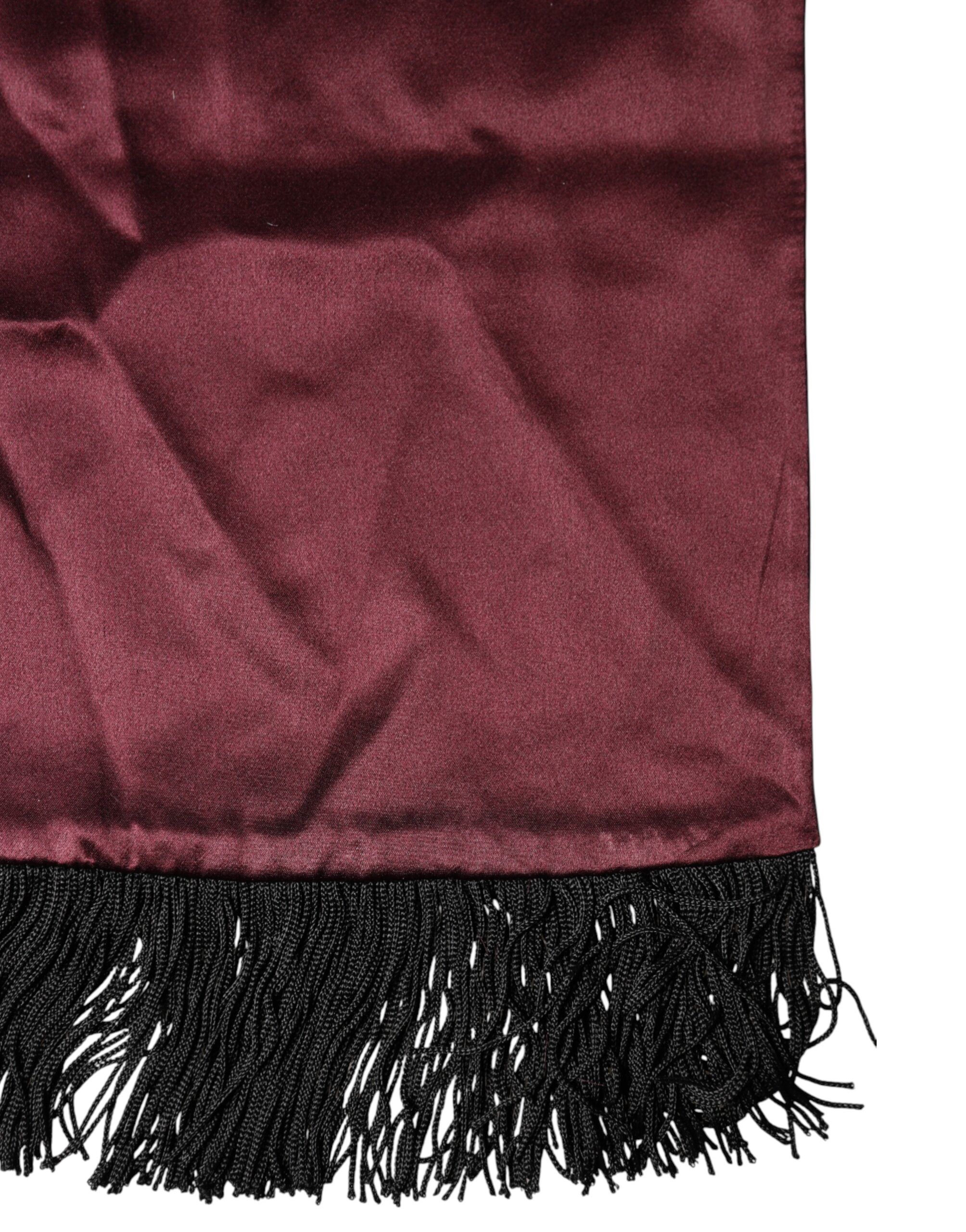 Silk Satin Fringes Neck Foulard Men's Scarf - Dolce & Gabbana - Modalova